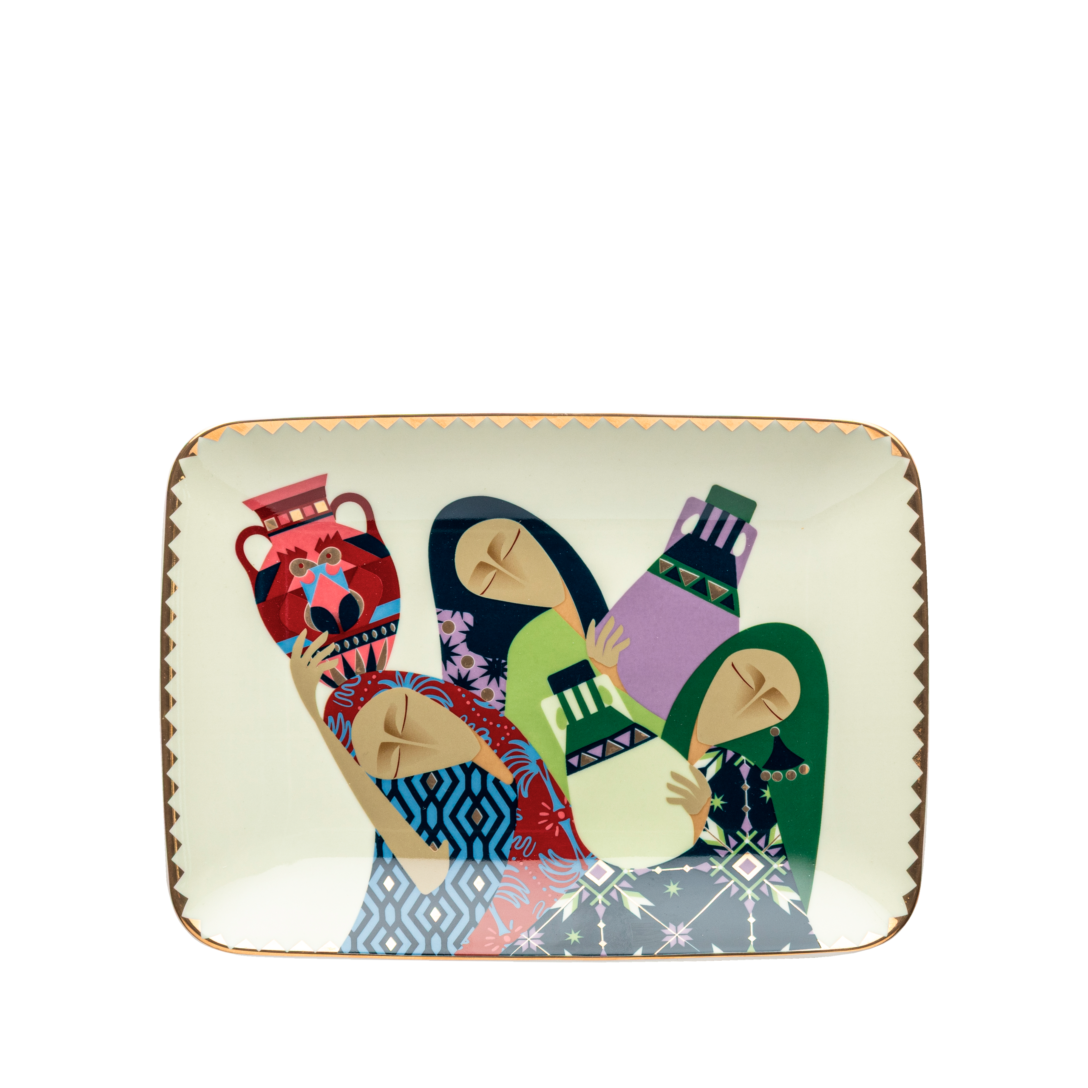 El-Ollah trays set - 4 pieces - Fathy Mahmoud Porcelain 