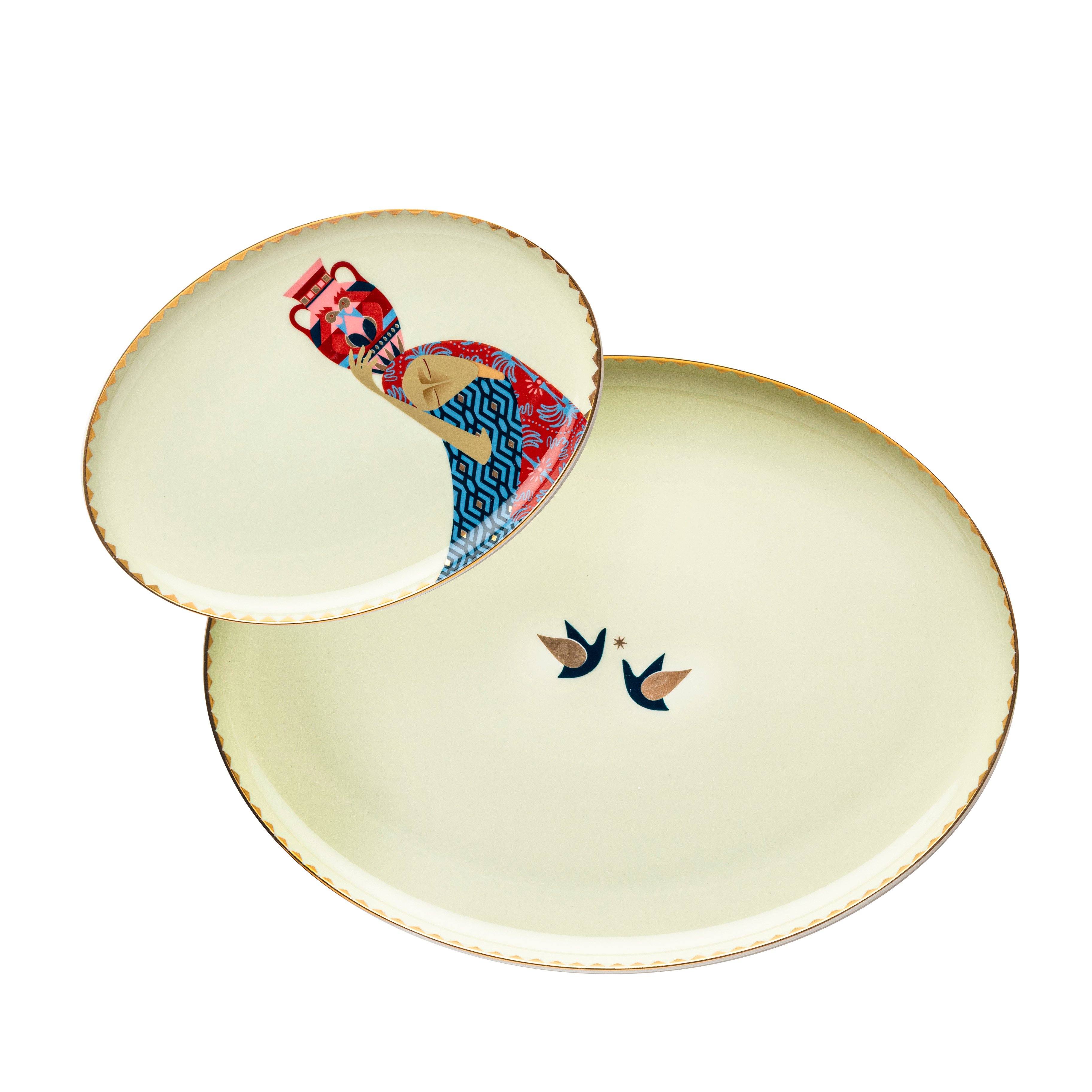 El-Ollah serving platters #1 - 2 pieces - Fathy Mahmoud Porcelain 
