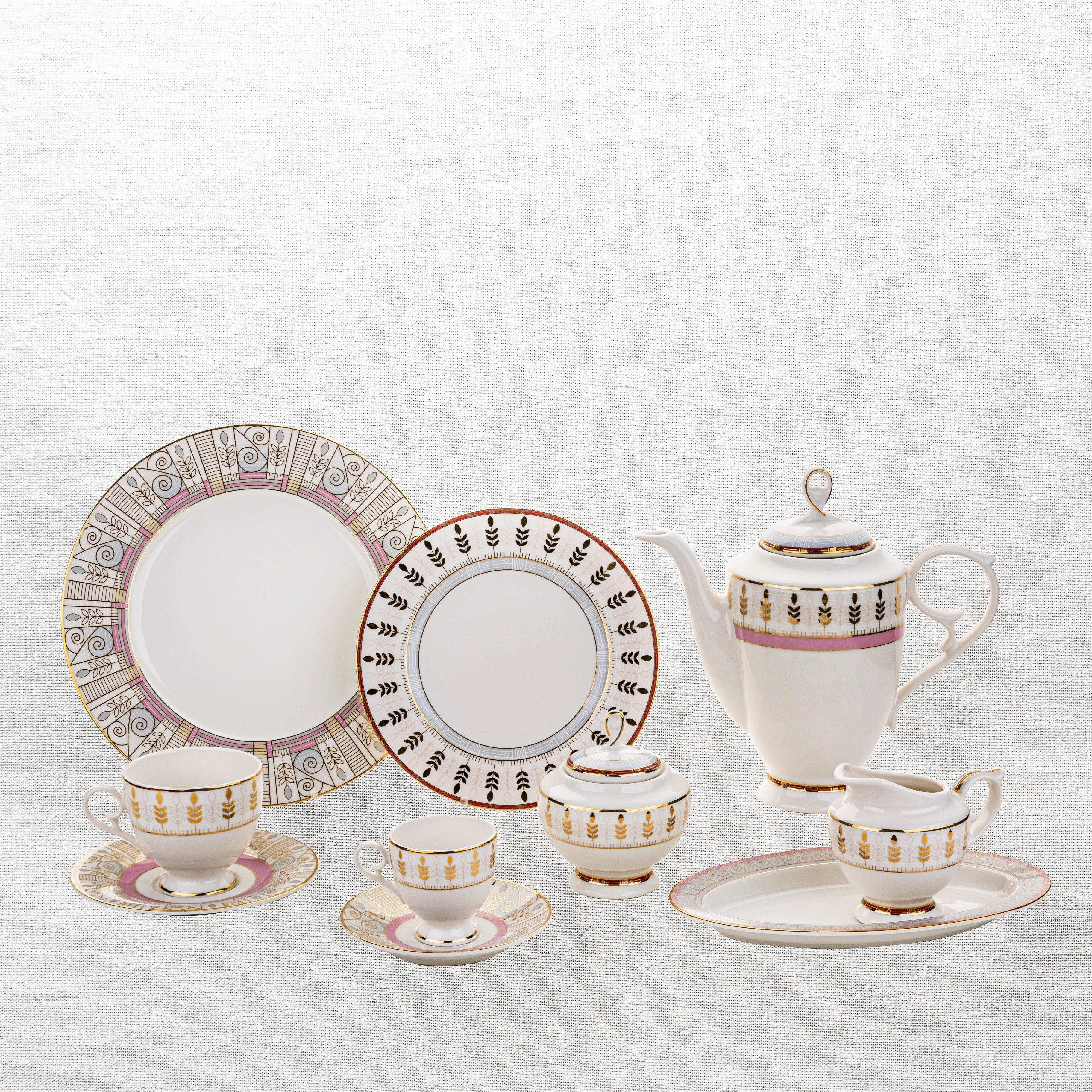 Art Nouveau  - 62 Pc - Fathy Mahmoud Porcelain 