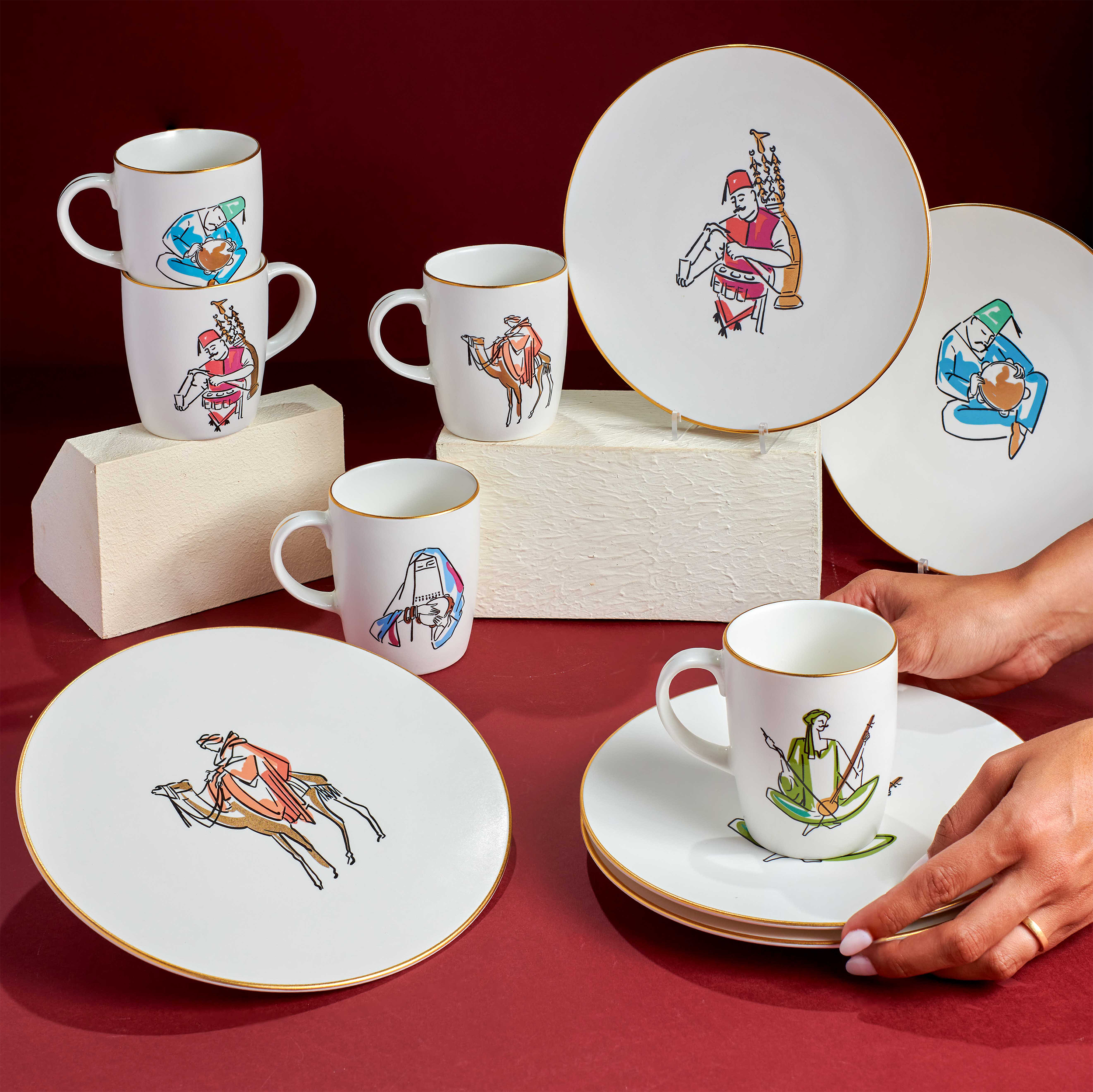 Cairo Culture - 10 Pc - Fathy Mahmoud Porcelain 