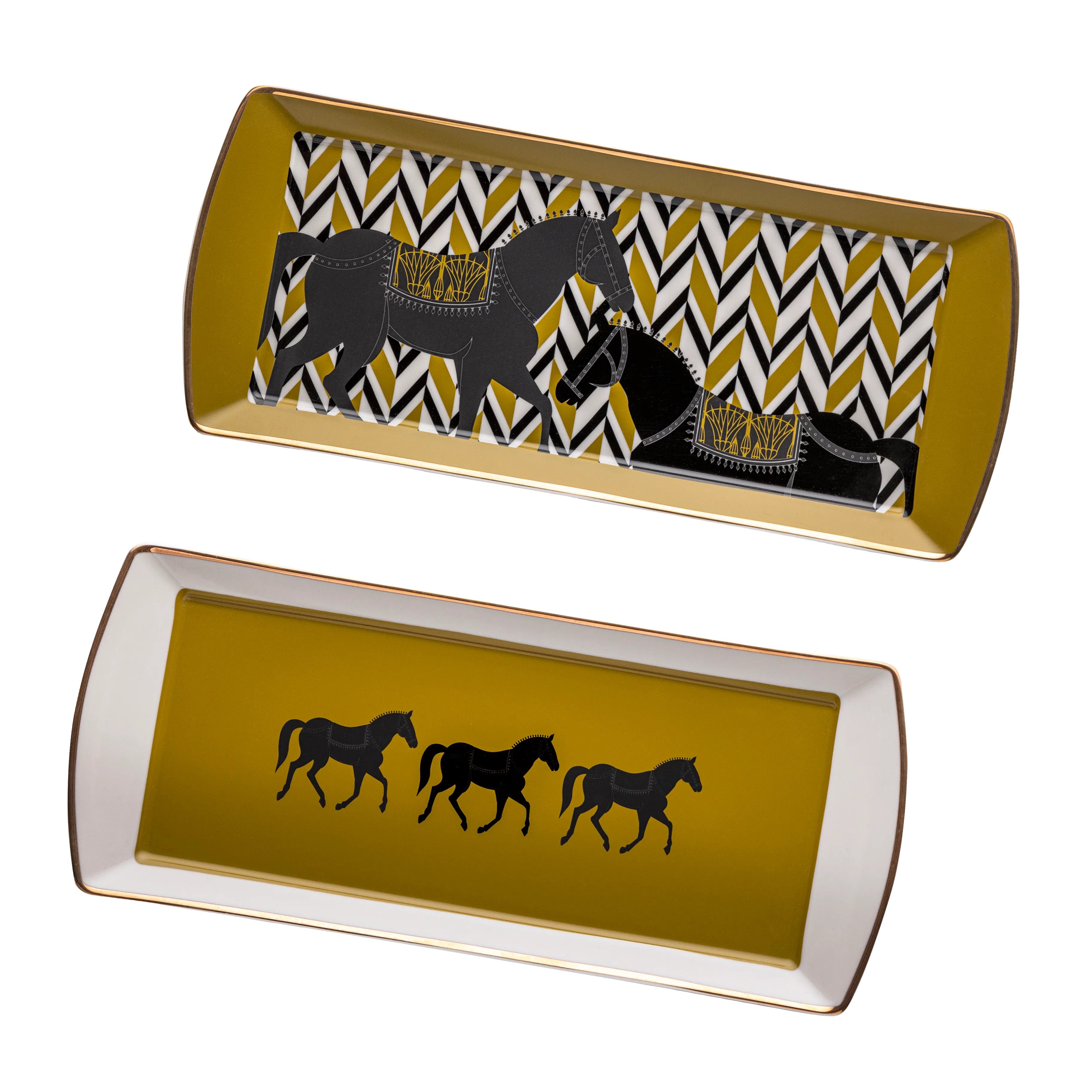 Chase Gold Tray Set - Fathy Mahmoud Porcelain 