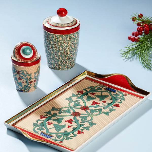 Christmas floral cannisters