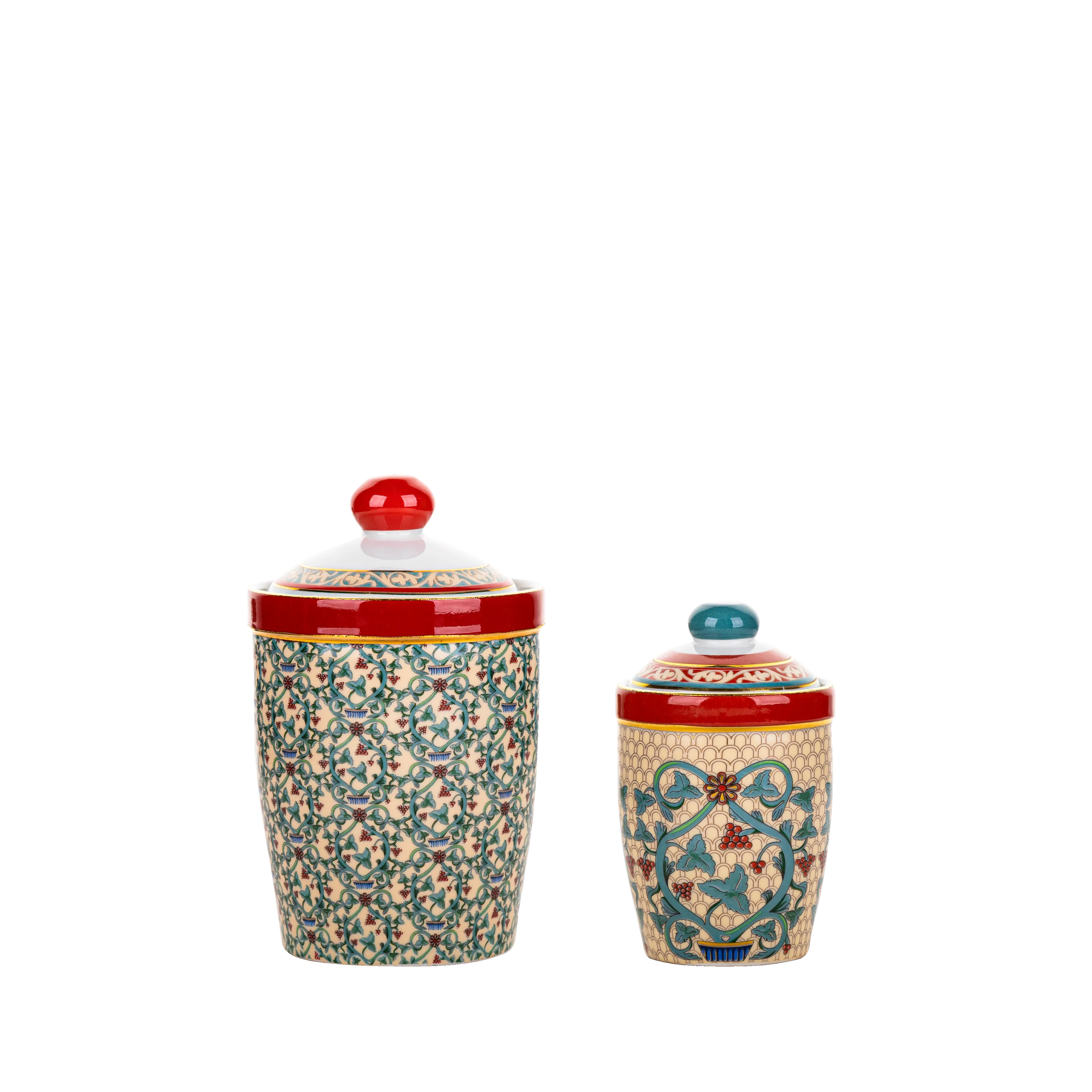 Christmas floral cannisters