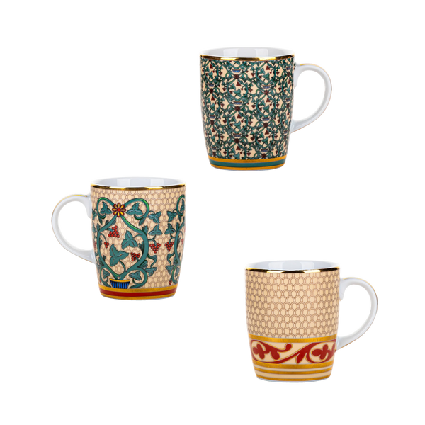 Christmas floral mugs- 3 pieces