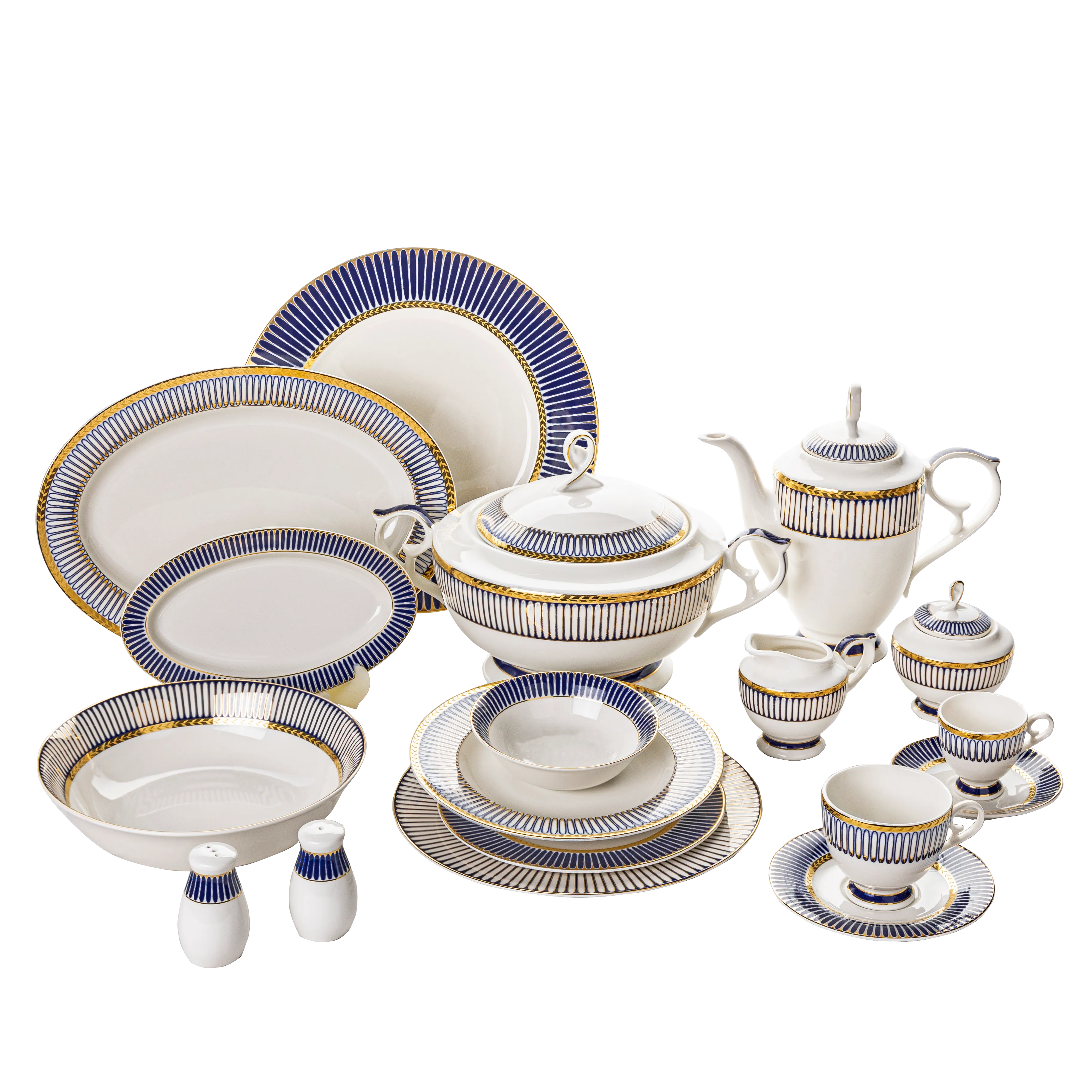 Cobalt - 62 Pc - Fathy Mahmoud Porcelain 