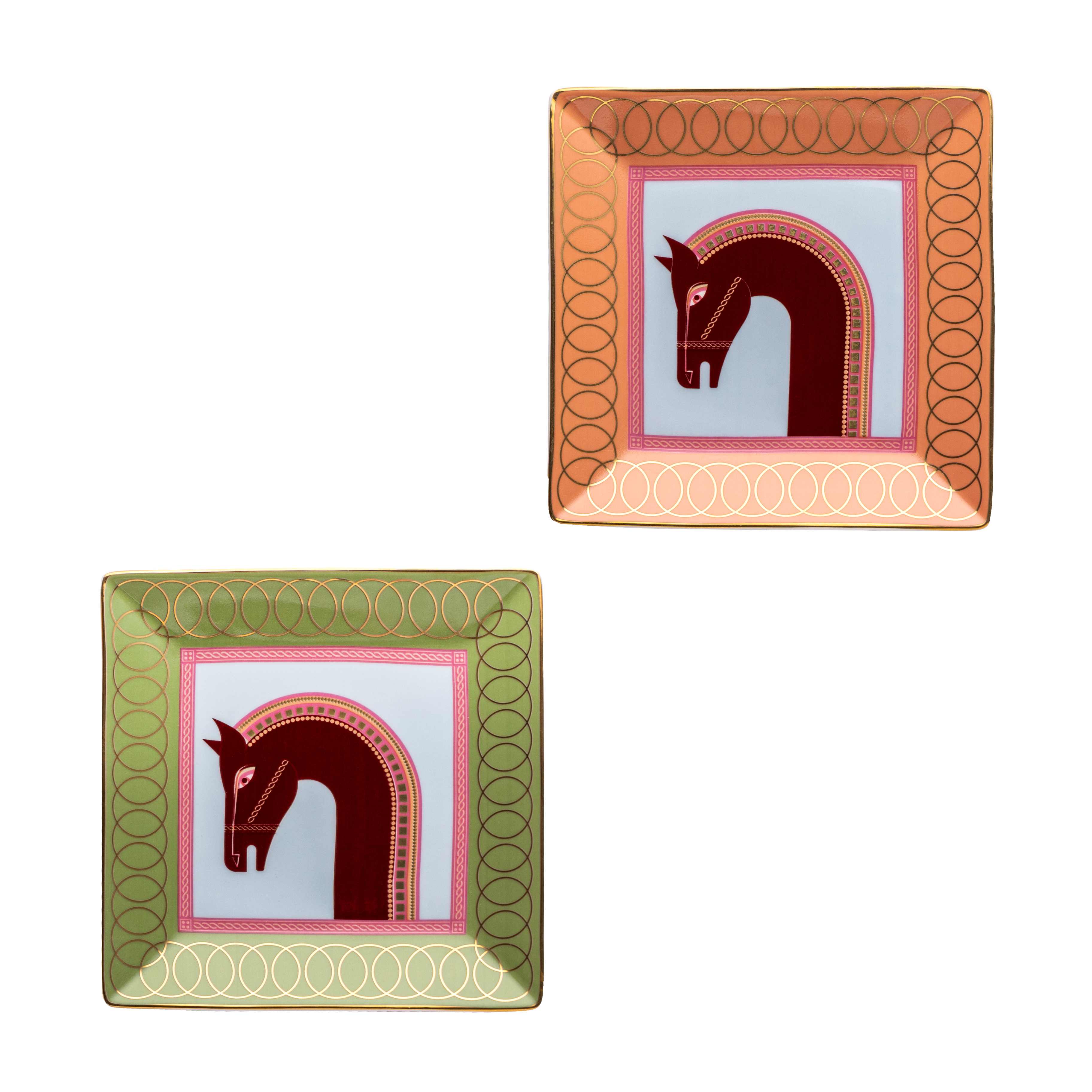 Cordovan 1 Horse Decor Set - Fathy Mahmoud Porcelain 