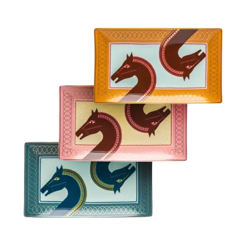 Cordovan 2 horses trays - 3 pieces