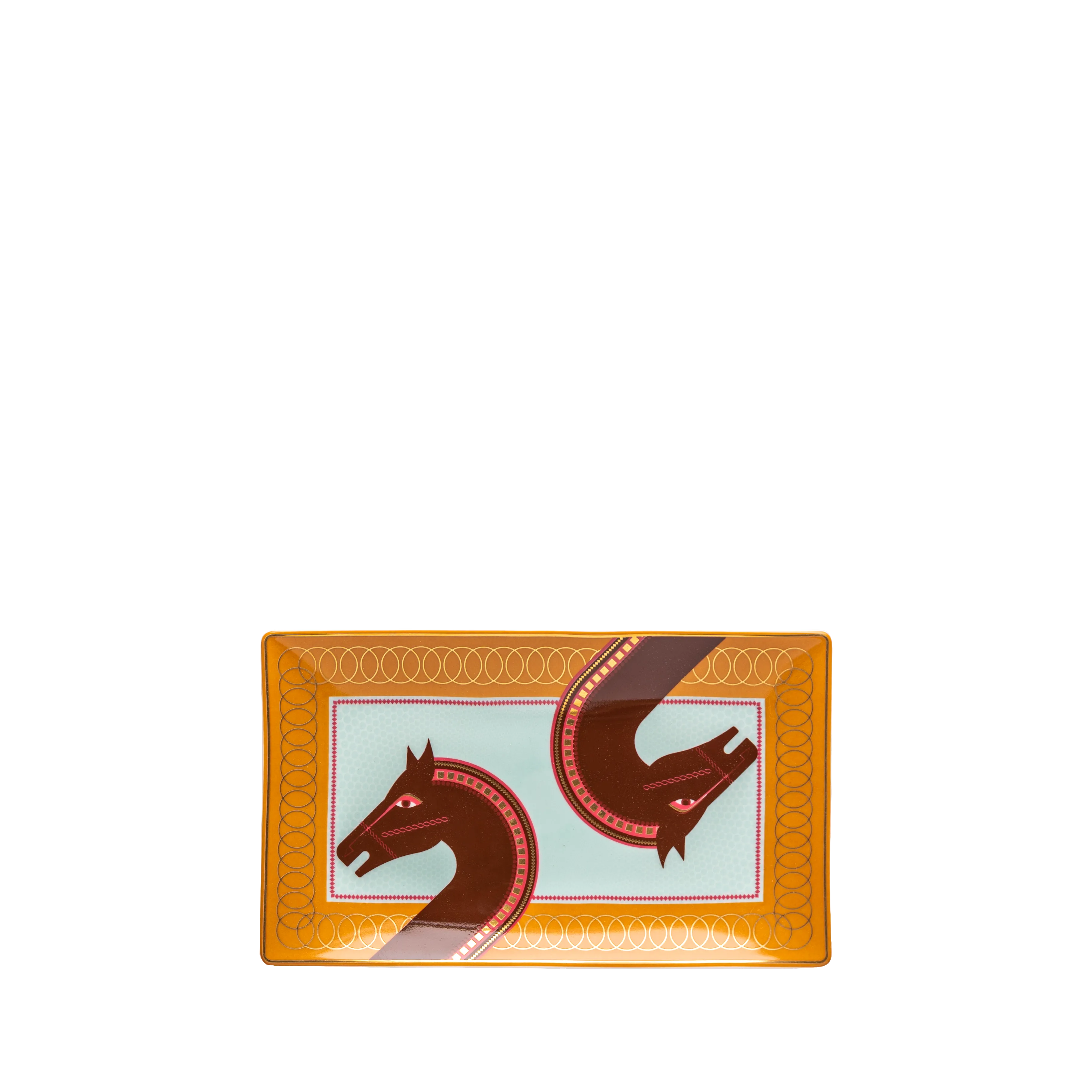 Cordovan 2 Horses Tray Set - Fathy Mahmoud Porcelain 