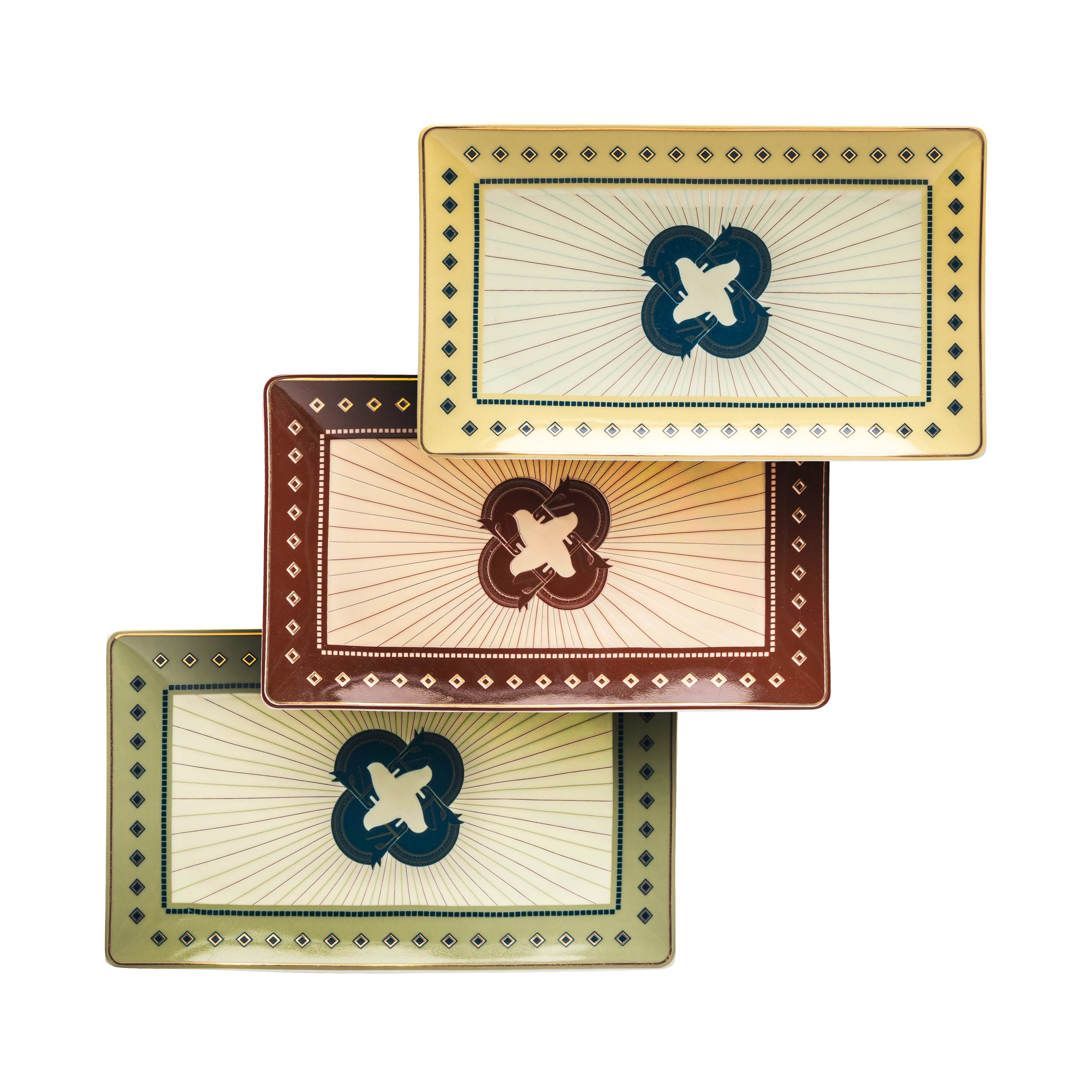 Cordovan 4 Horses Tray Set - Fathy Mahmoud Porcelain 