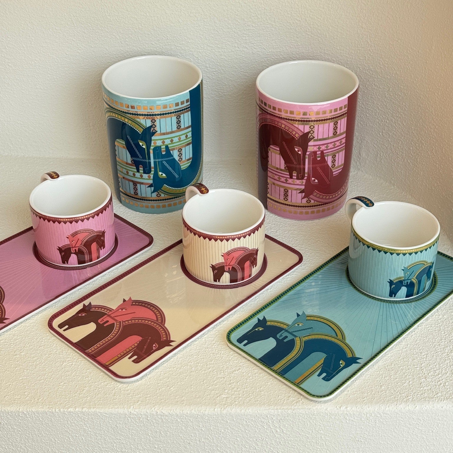 Cordovan cannisters - 2 pieces - Fathy Mahmoud Porcelain 