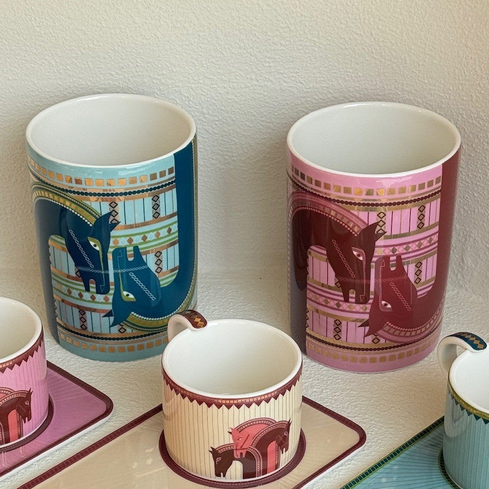 Cordovan cannisters - 2 pieces - Fathy Mahmoud Porcelain 