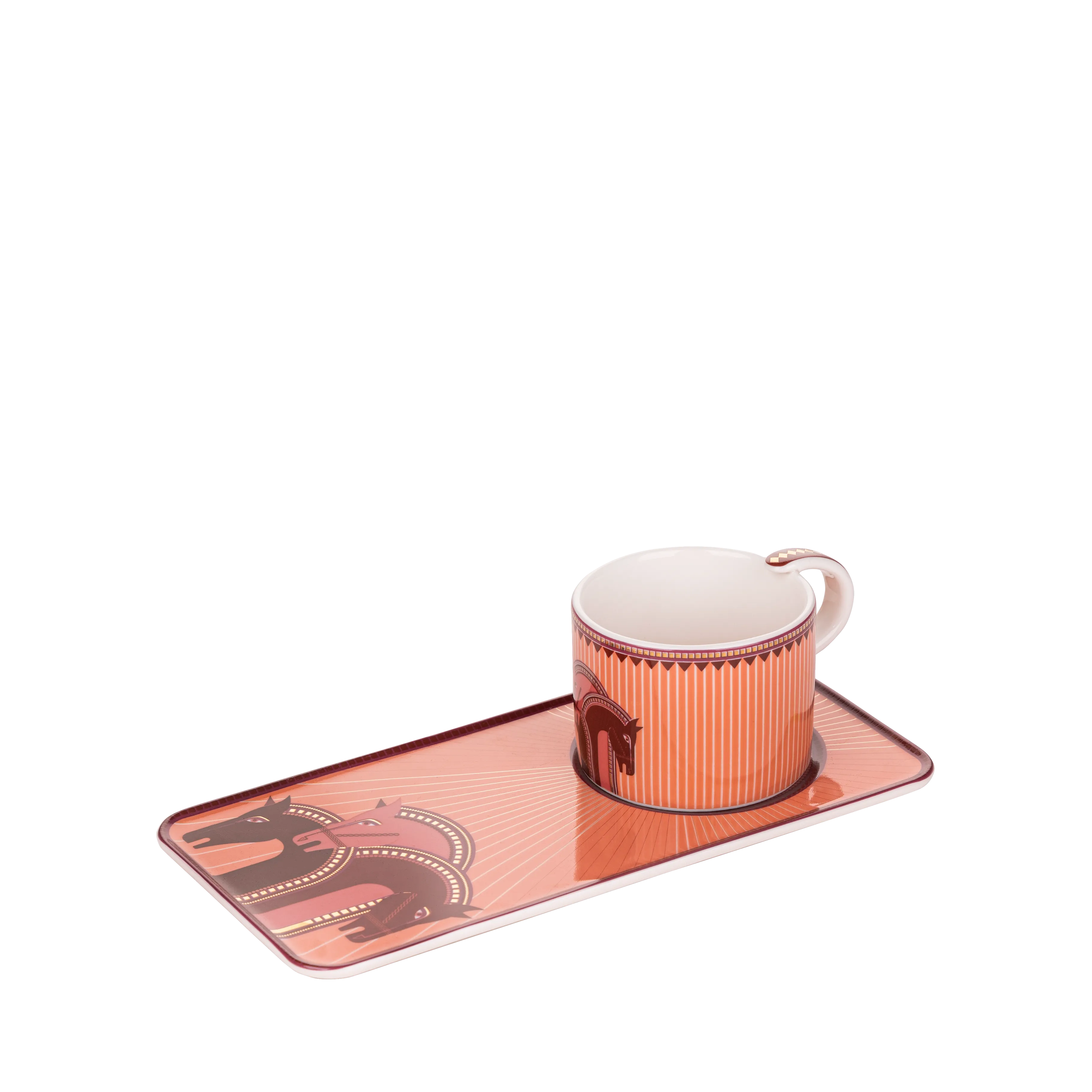 Cordovan Orange Tea Set - Fathy Mahmoud Porcelain 