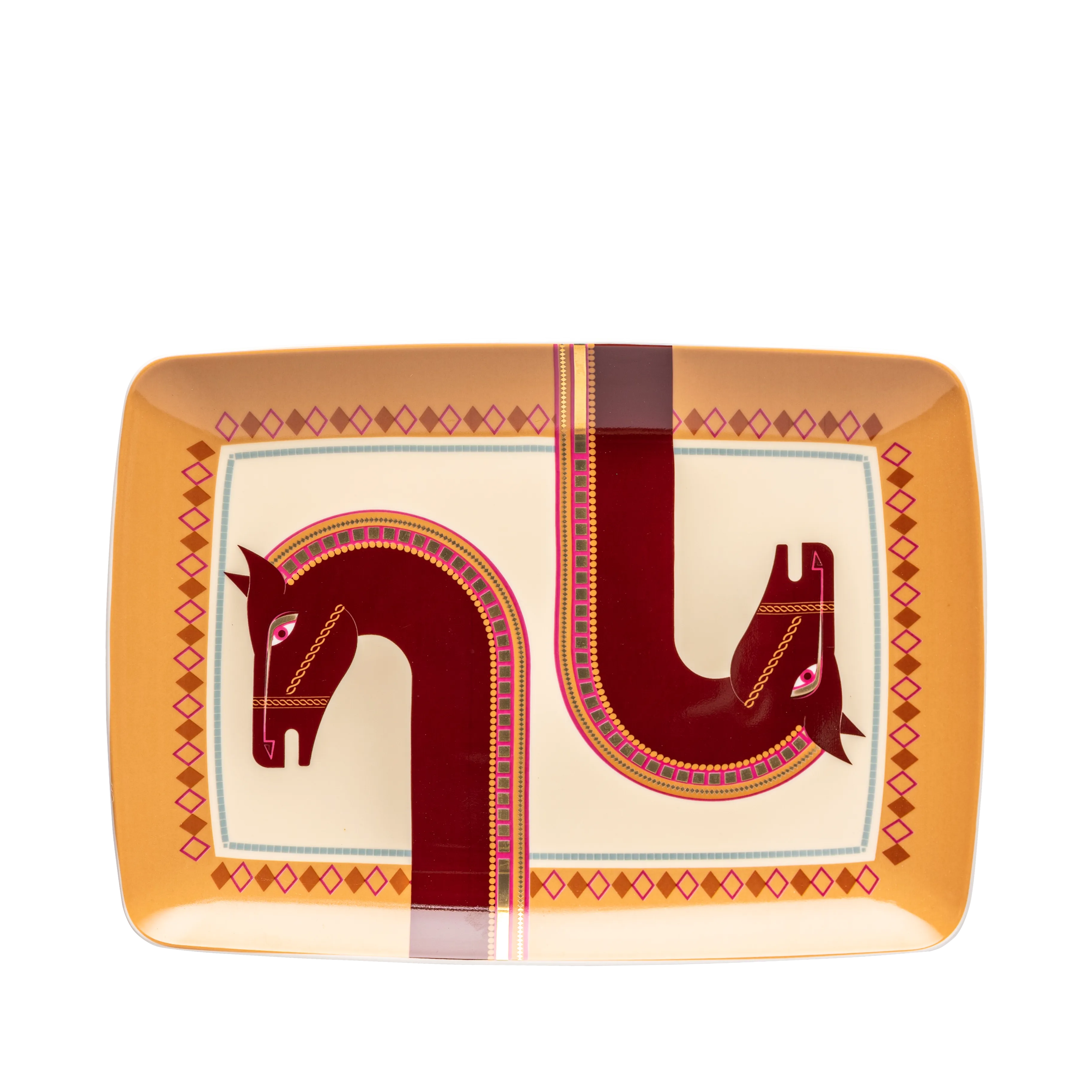 Cordovan Orange Tray Set - Fathy Mahmoud Porcelain 