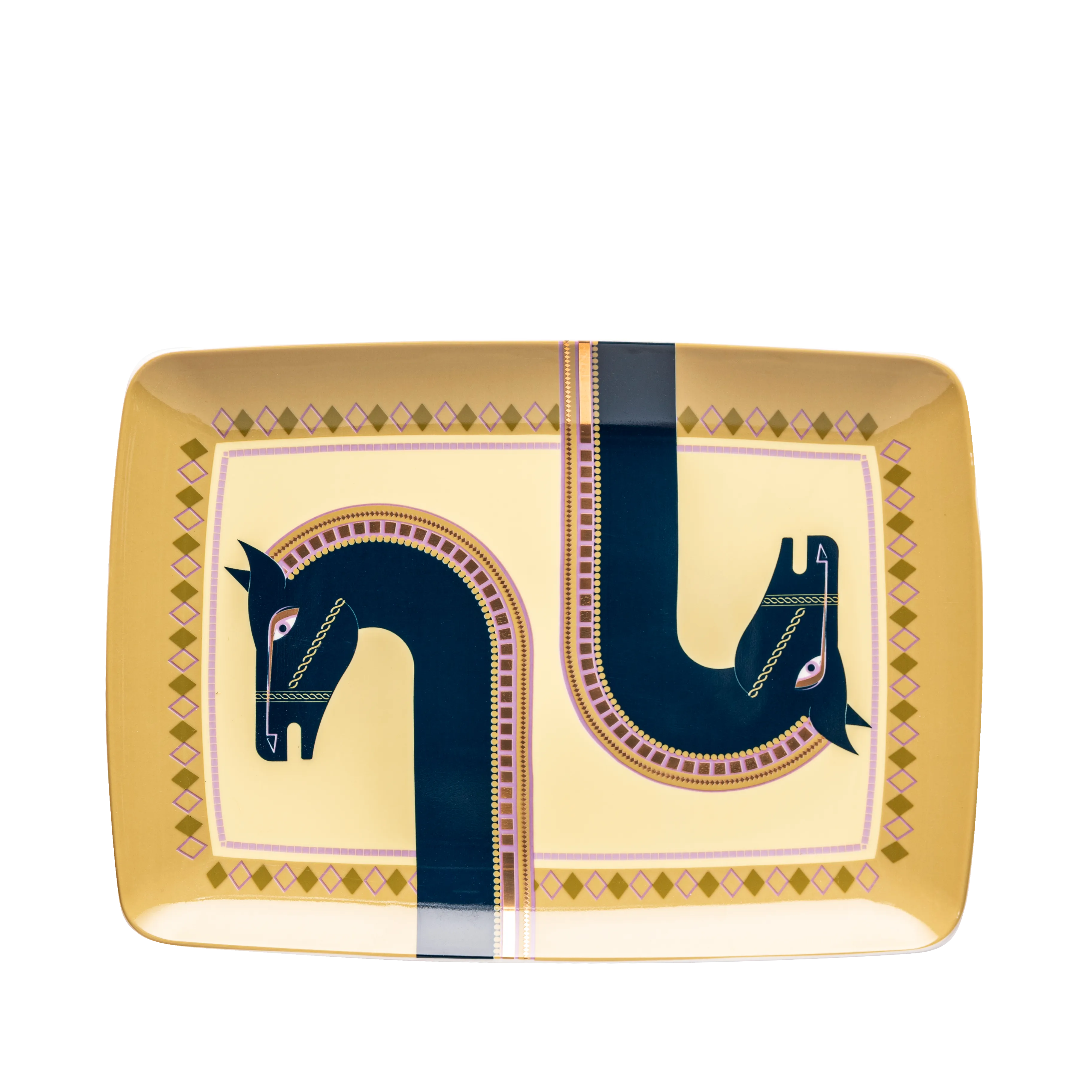 Cordovan Yellow Tray Set - Fathy Mahmoud Porcelain 