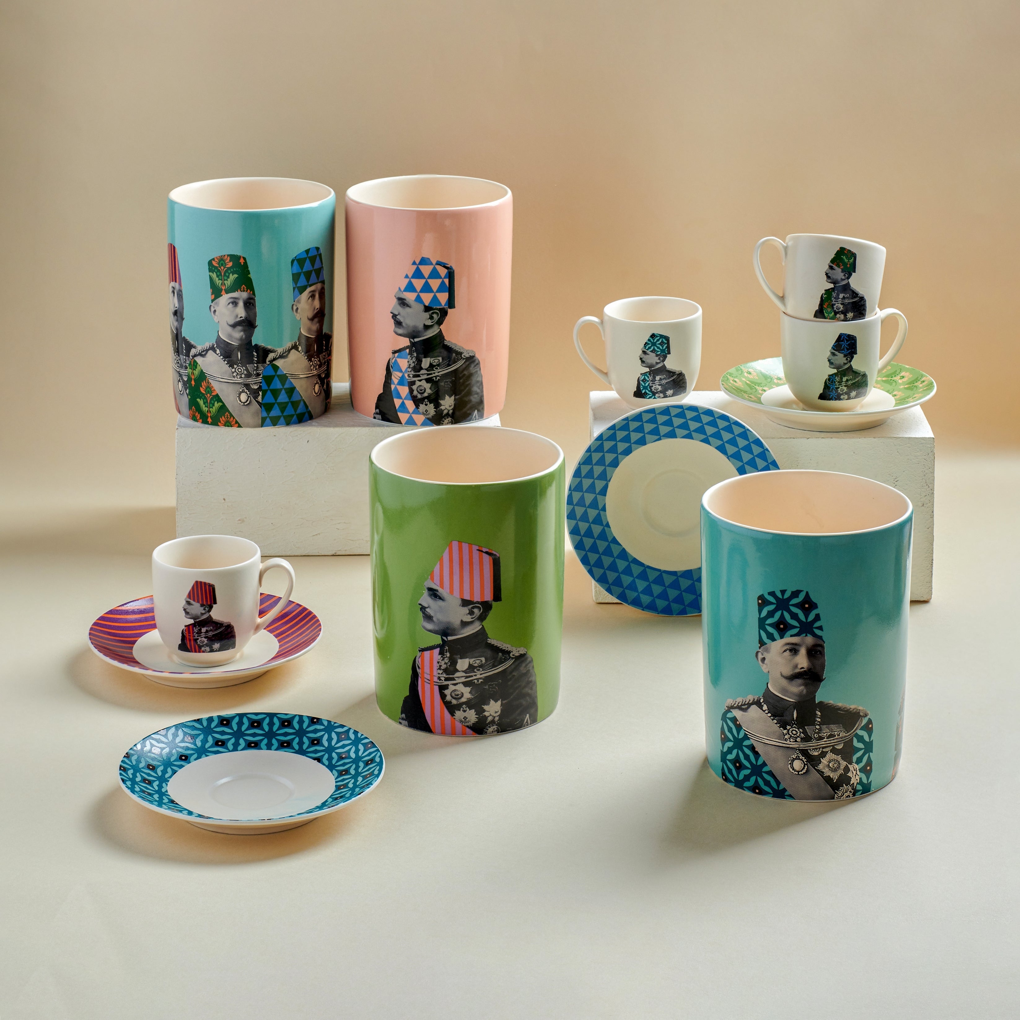 The effendi coffee set - 8 pieces - Fathy Mahmoud Porcelain 