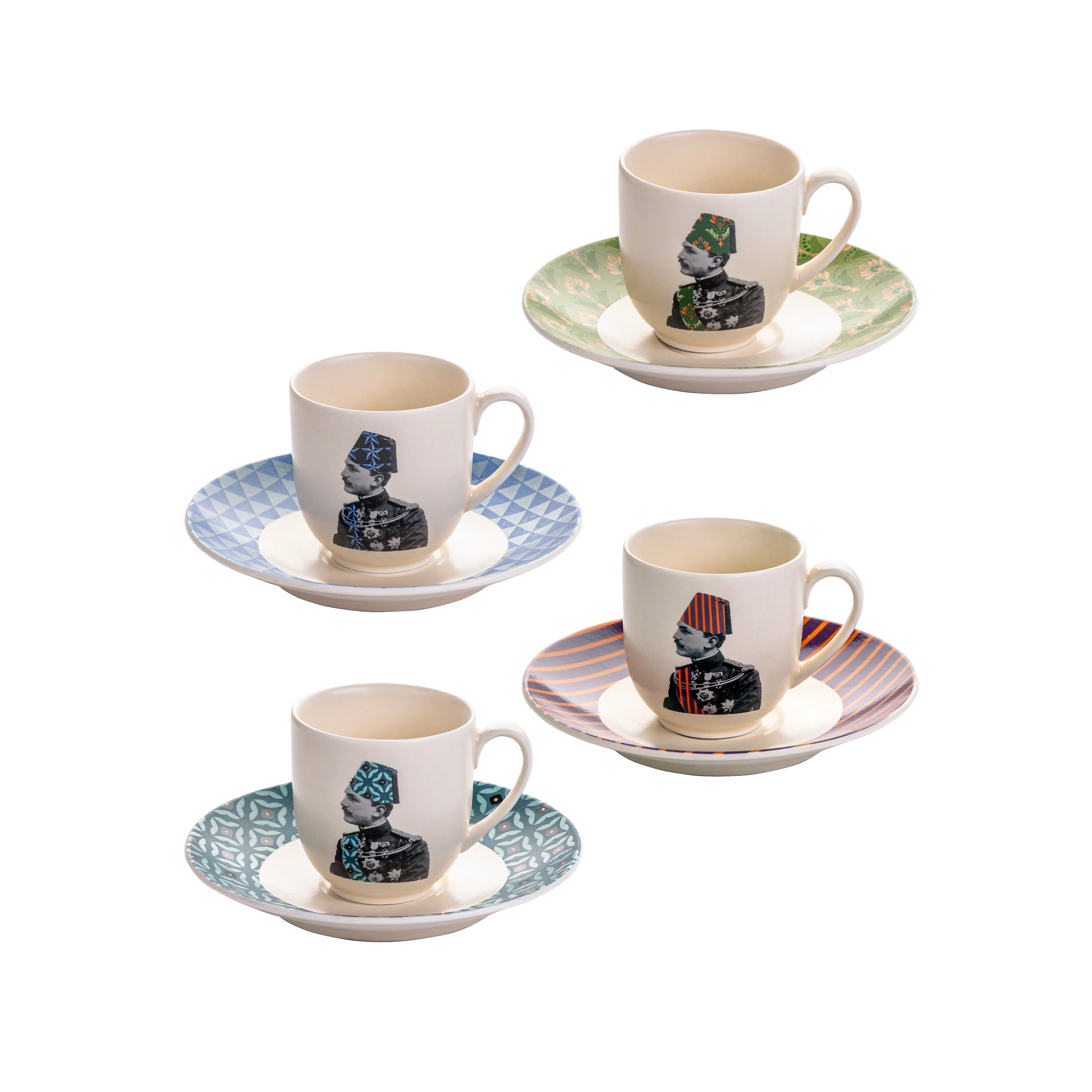 The effendi coffee set - 8 pieces - Fathy Mahmoud Porcelain 