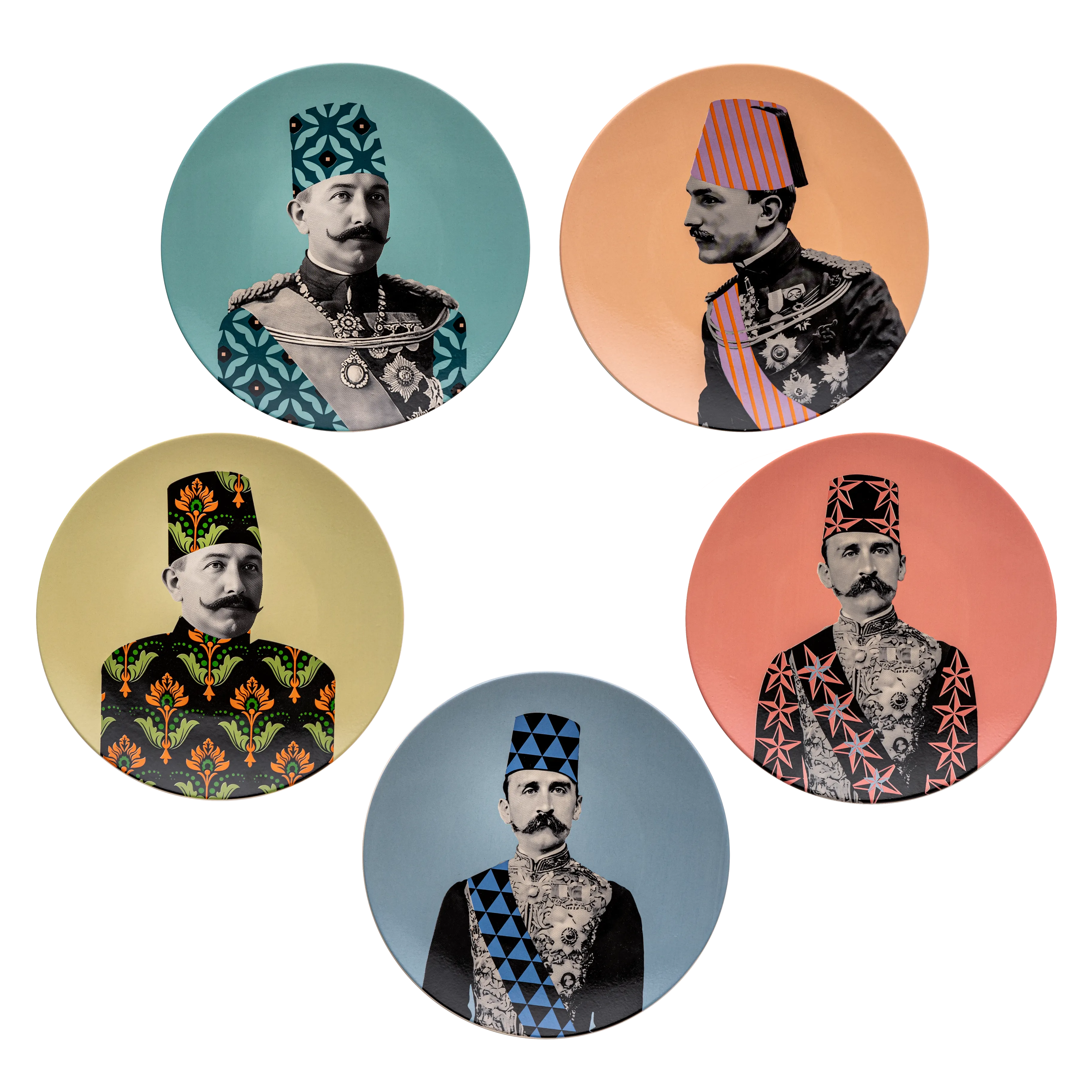 The effendi dessert set - 5 pieces - Fathy Mahmoud Porcelain 