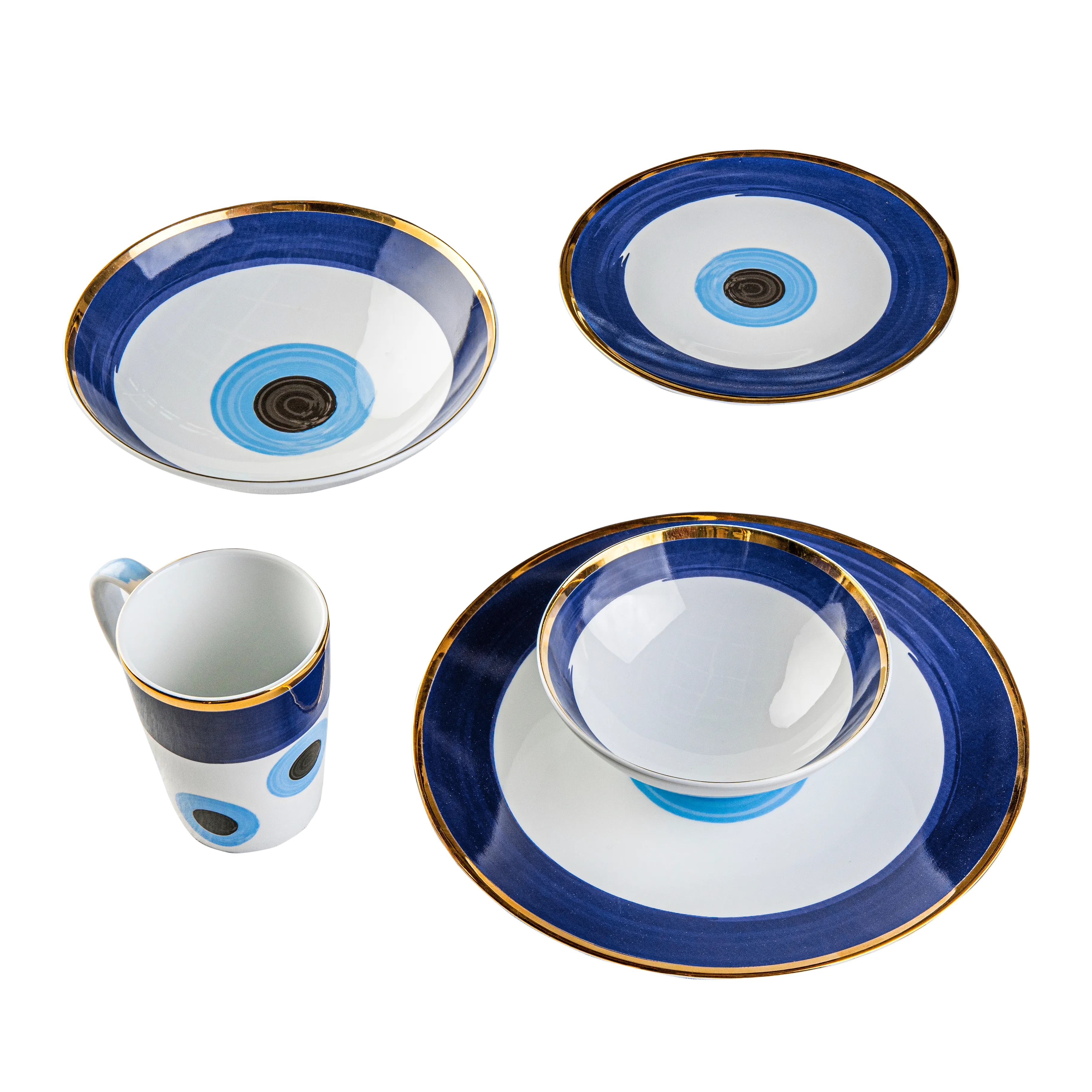 Ein Zarka - 30 pieces - Fathy Mahmoud Porcelain 