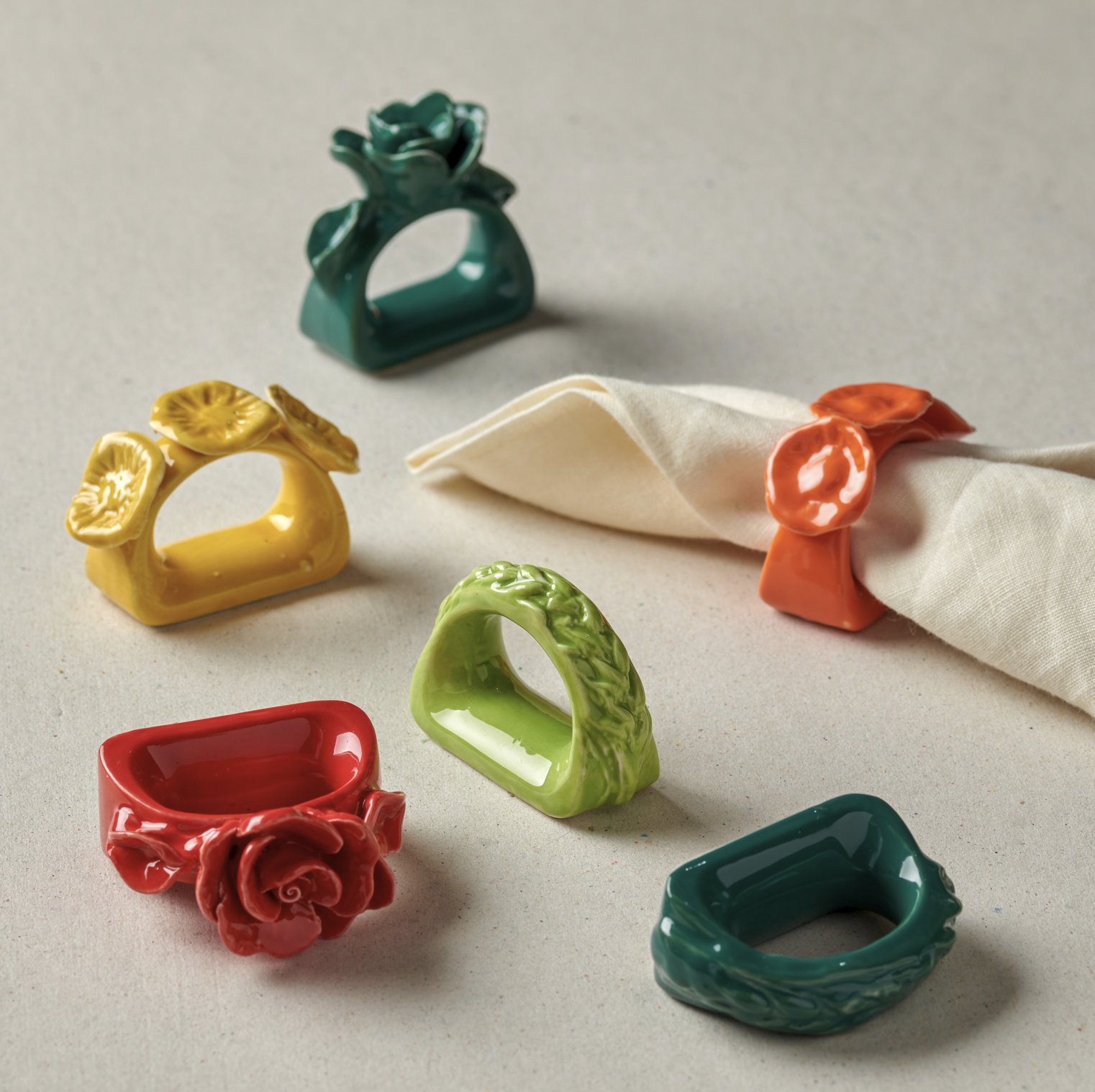 Light Green Grains - 4Pc - Fathy Mahmoud Porcelain 