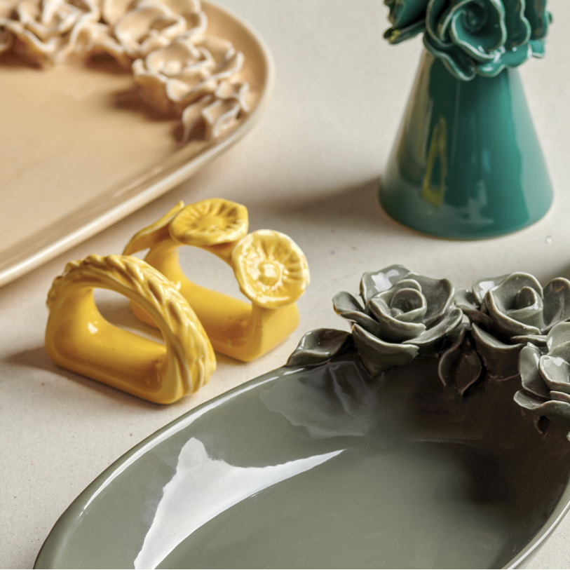 Yellow Mini Flower- 4Pc - Fathy Mahmoud Porcelain 