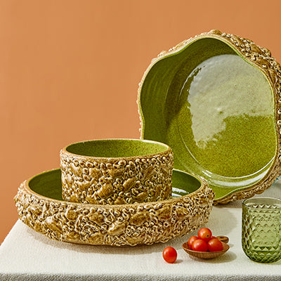 Stone Age Tagin Green - Medium - Fathy Mahmoud Porcelain 