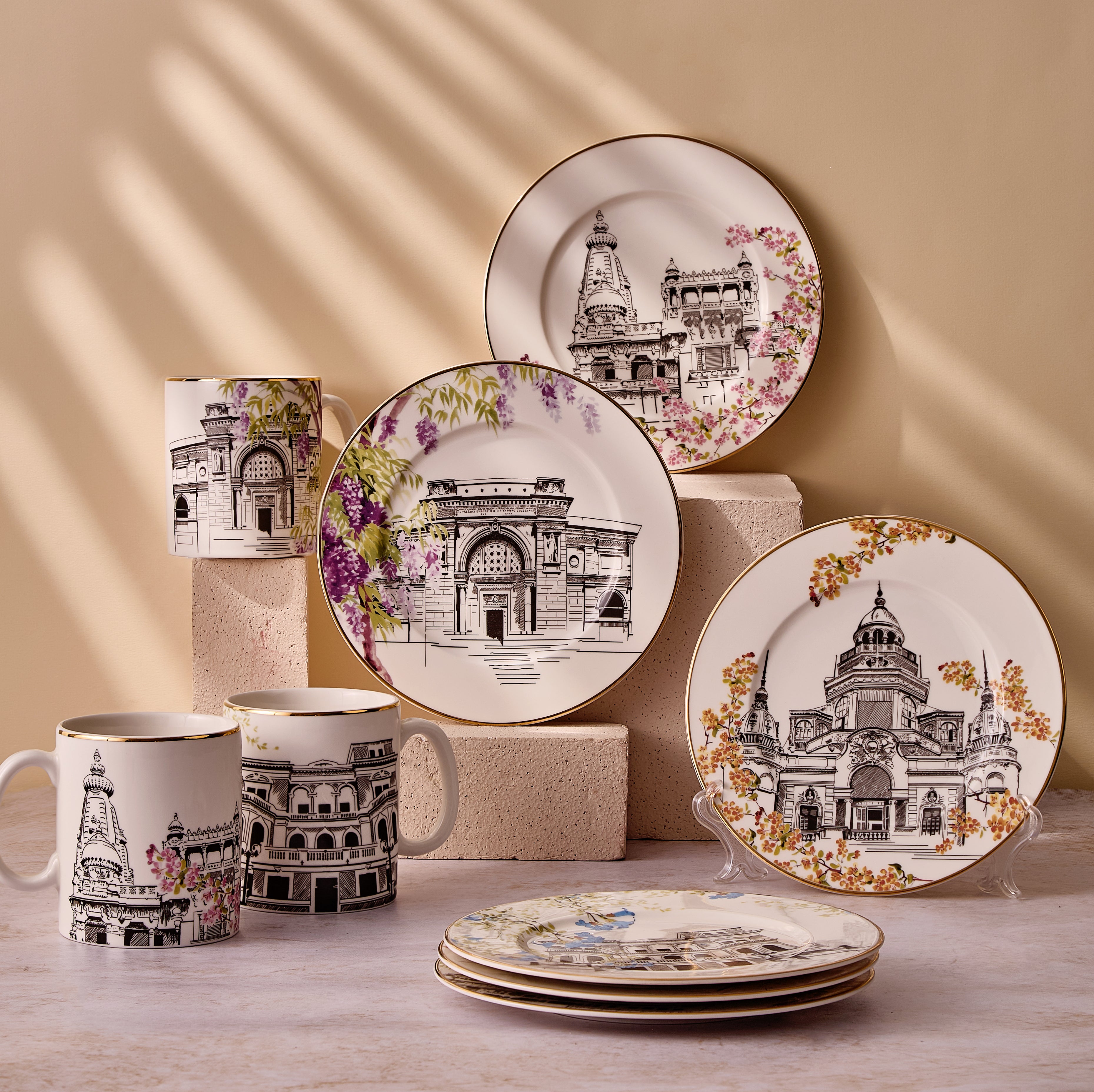 Egyptian Buildings - 12 Pc - Fathy Mahmoud Porcelain 