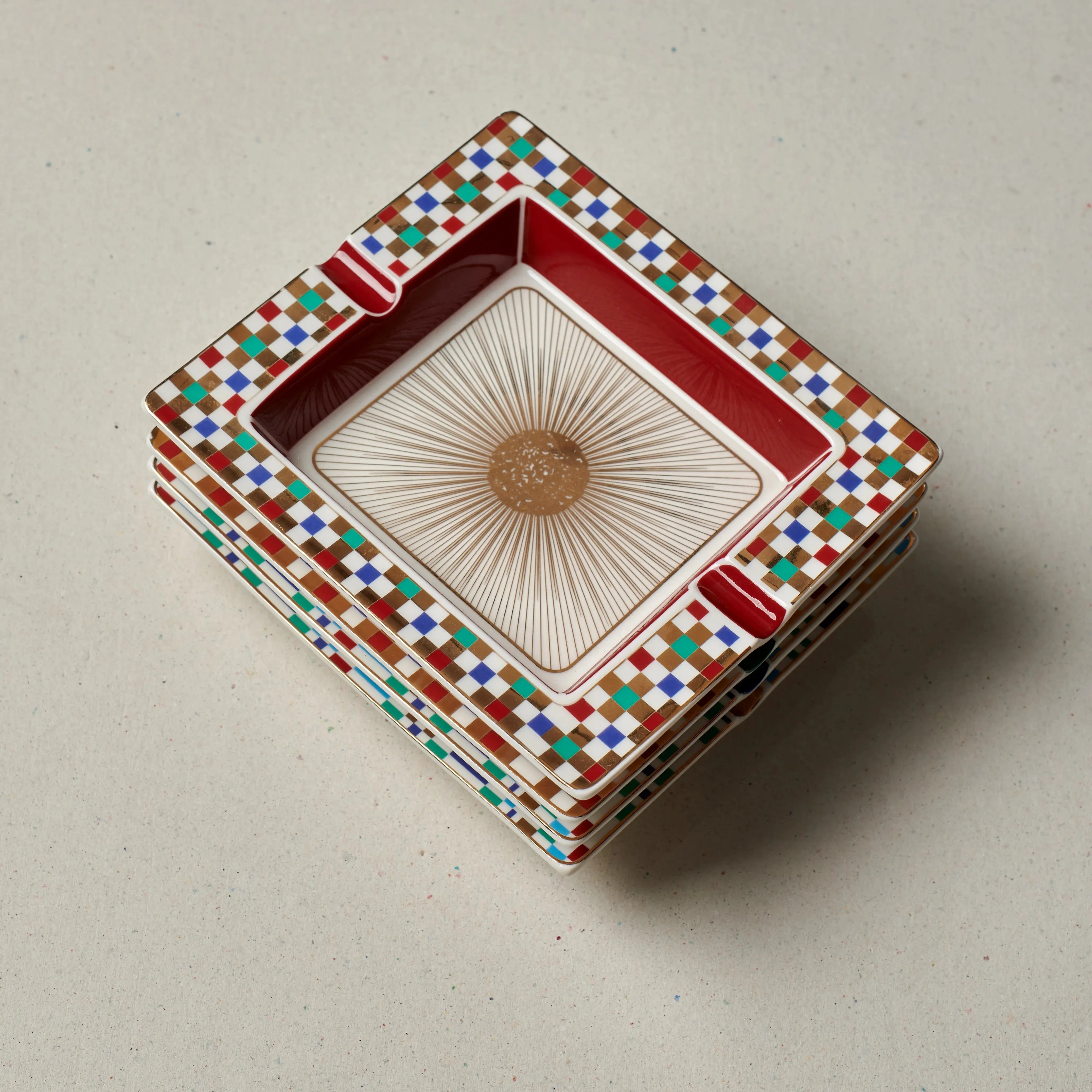 Festival Ashtray - Red - Fathy Mahmoud Porcelain 