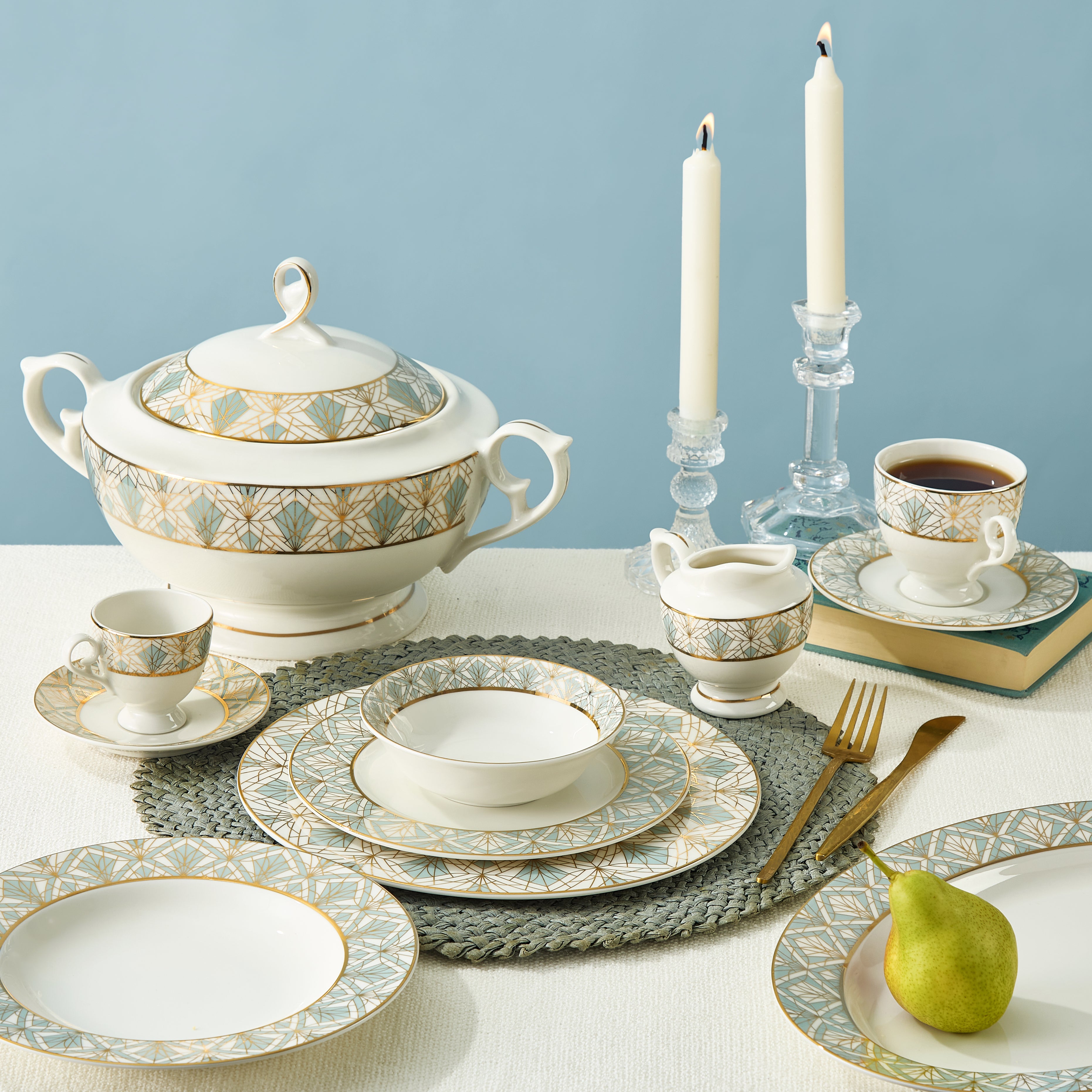 Art Deco - 62 Pieces - Fathy Mahmoud Porcelain 