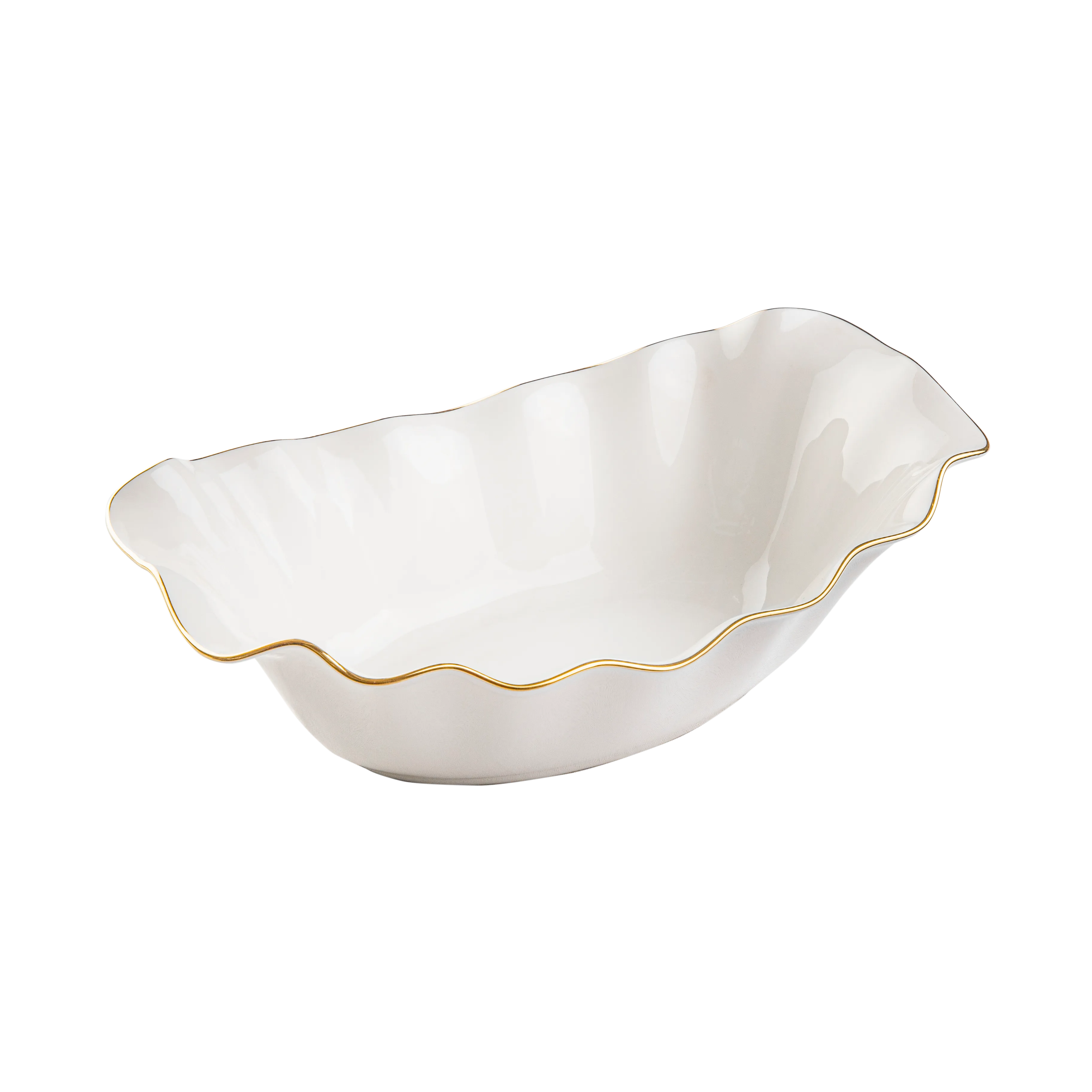 Florel Bowl White - Large - Fathy Mahmoud Porcelain 