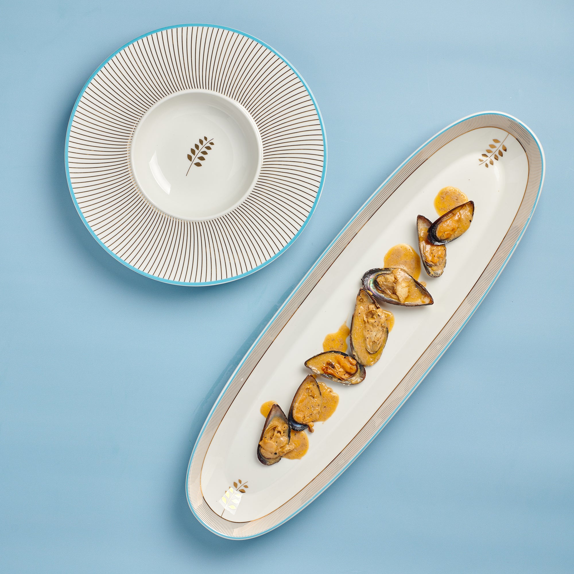 Flowing wheat - fish plate - Fathy Mahmoud Porcelain 