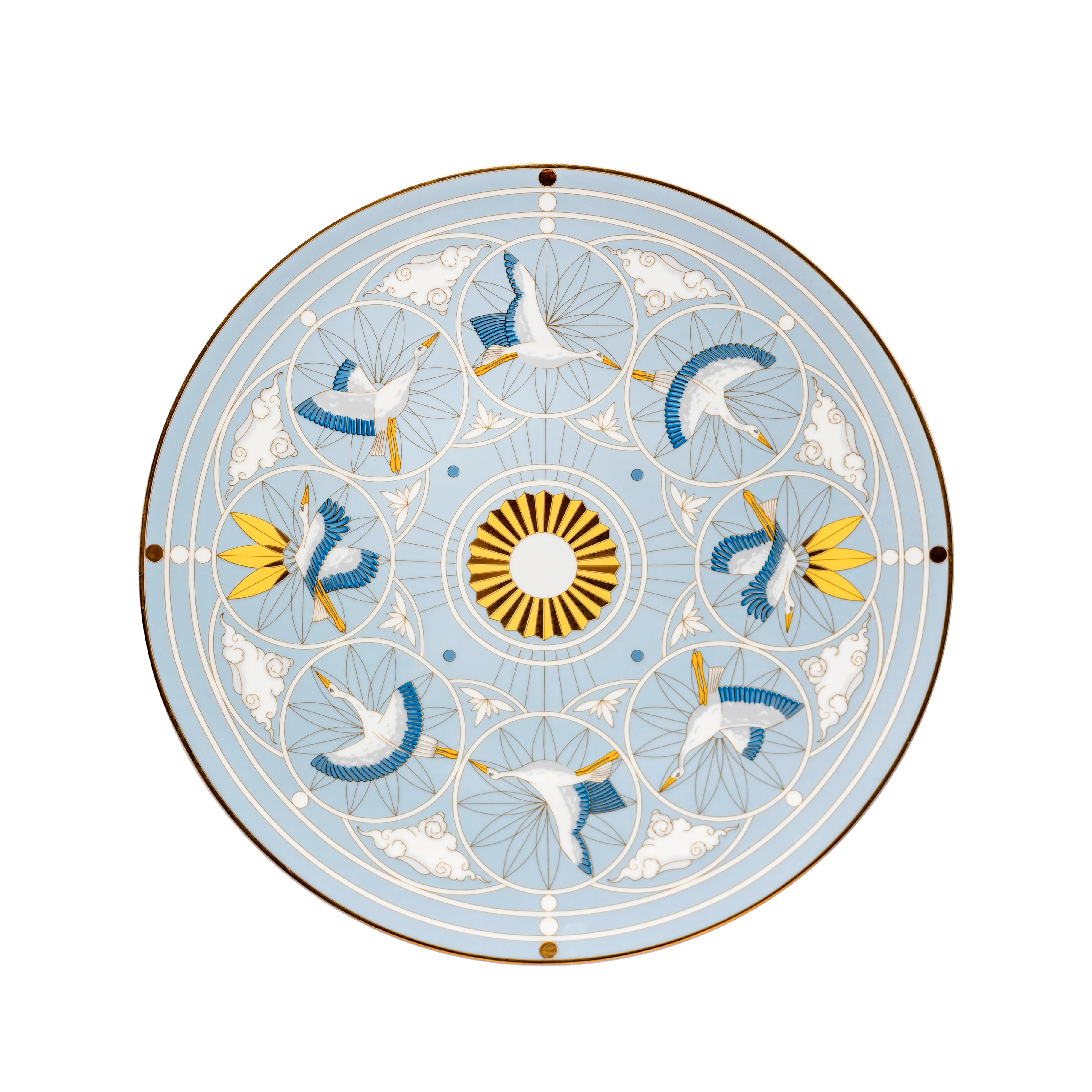 Flying stork dessert set - 7 pieces - Fathy Mahmoud Porcelain 