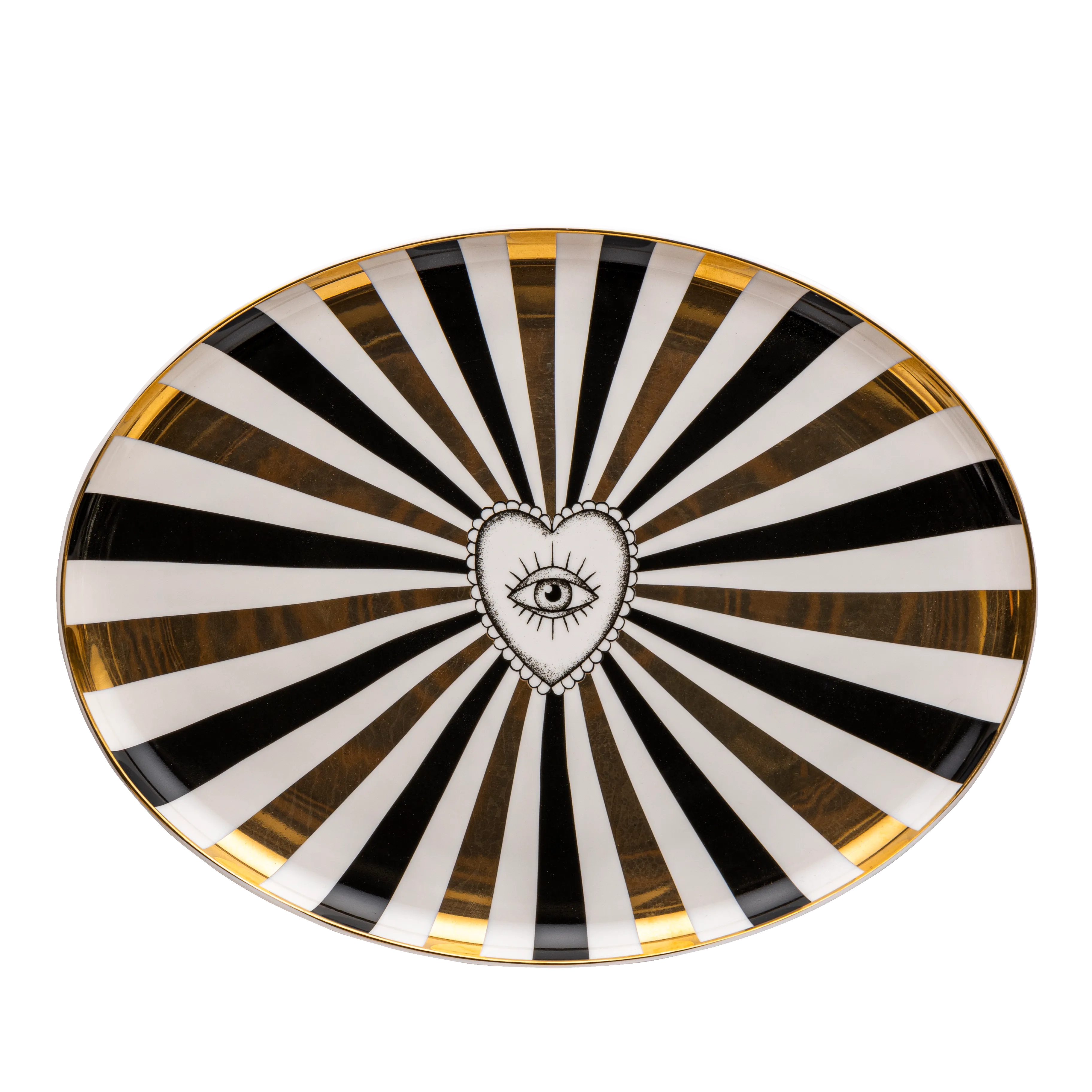 Fortune Teller Stripes Serving Platter Set - Fathy Mahmoud Porcelain 