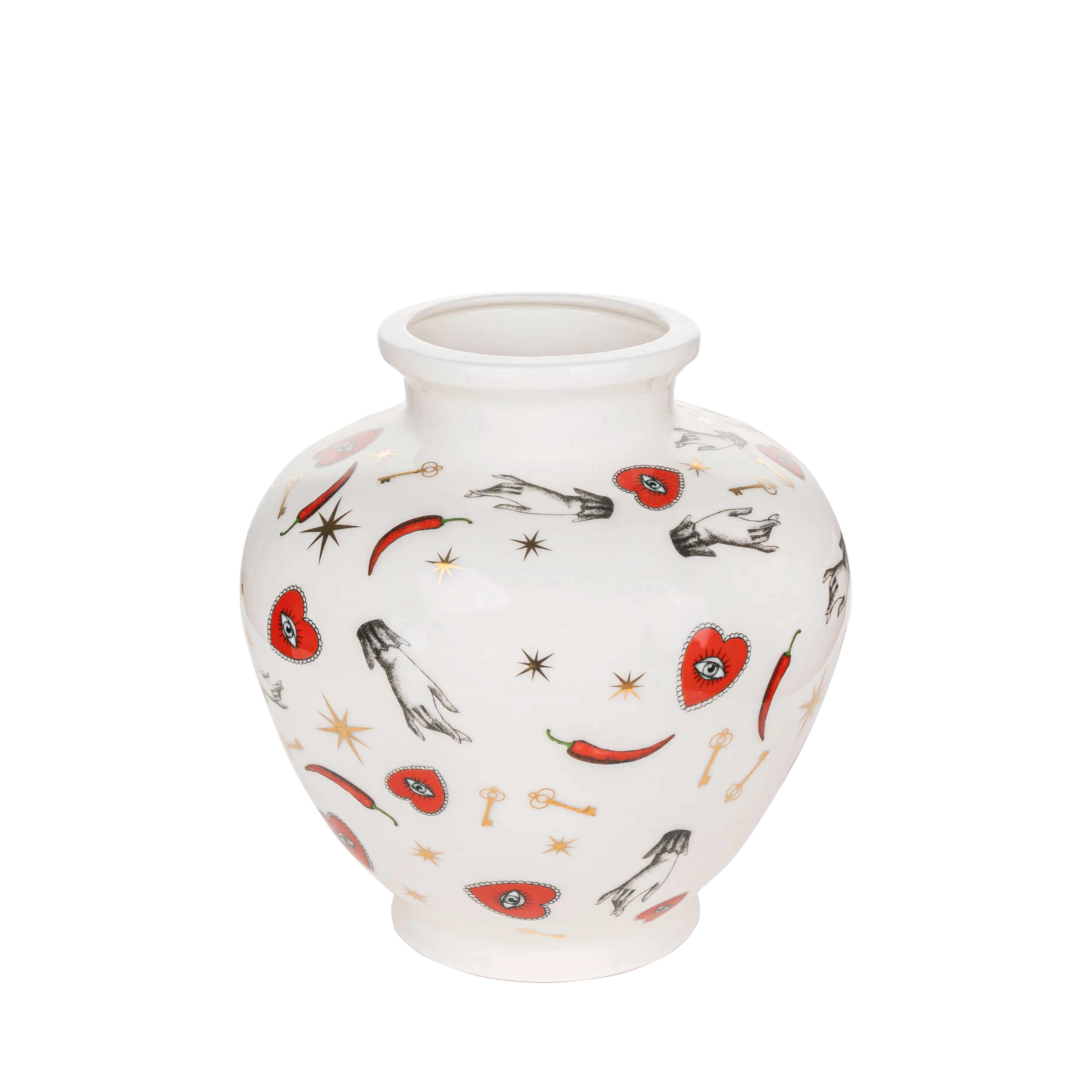 Fortune Teller - White Ball Vase - Fathy Mahmoud Porcelain 