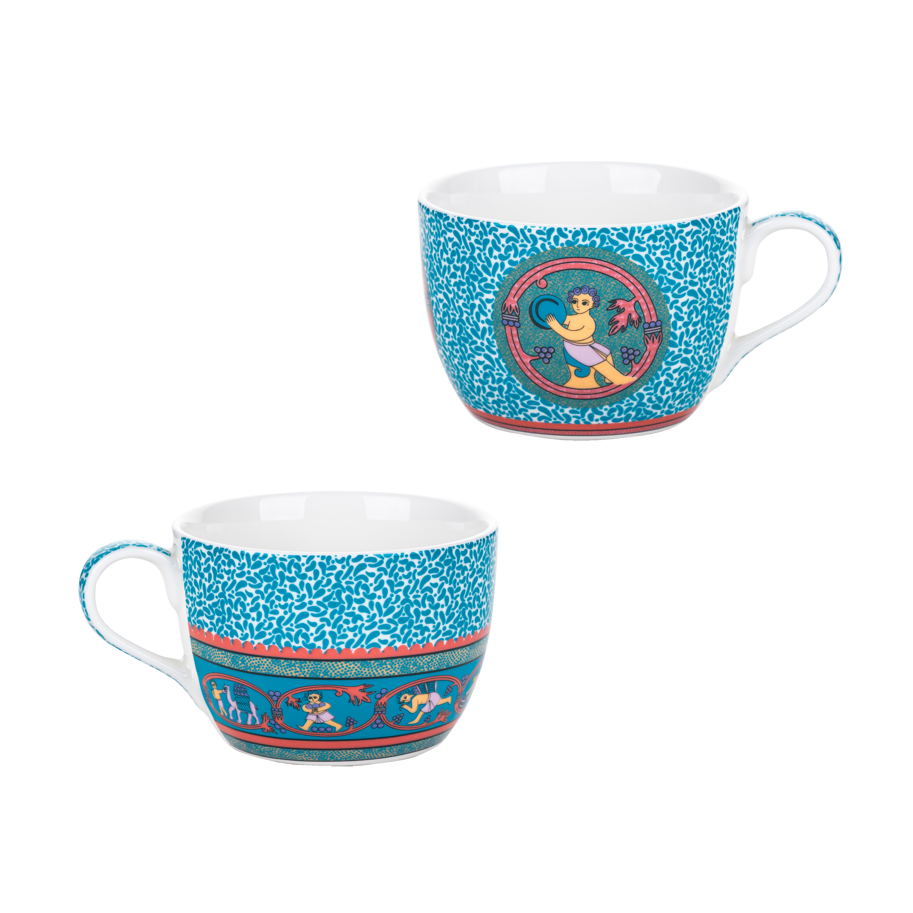 Harvest of the grapes - 2 pieces - Fathy Mahmoud Porcelain 