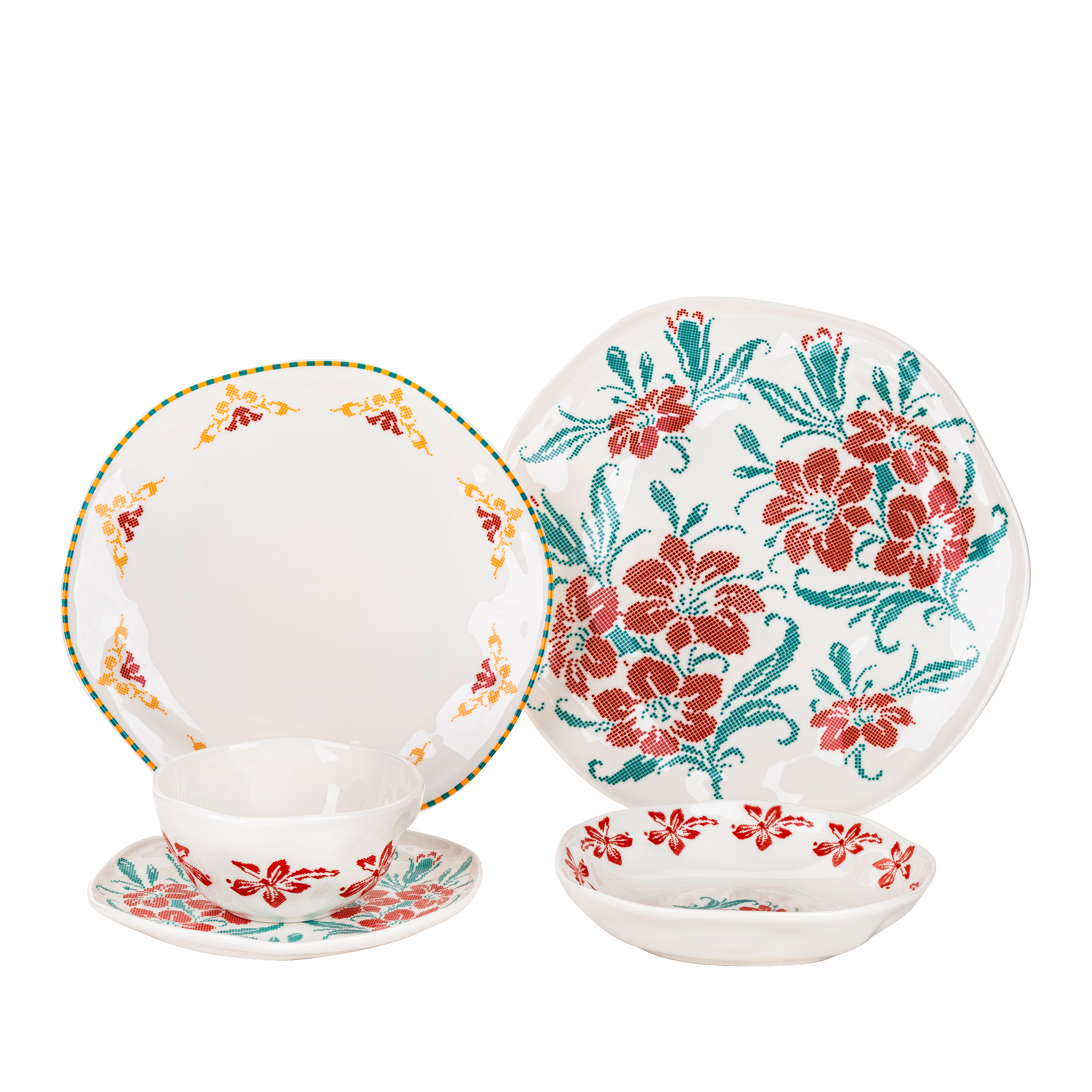 Hibiscus - 25 pieces - Fathy Mahmoud Porcelain 