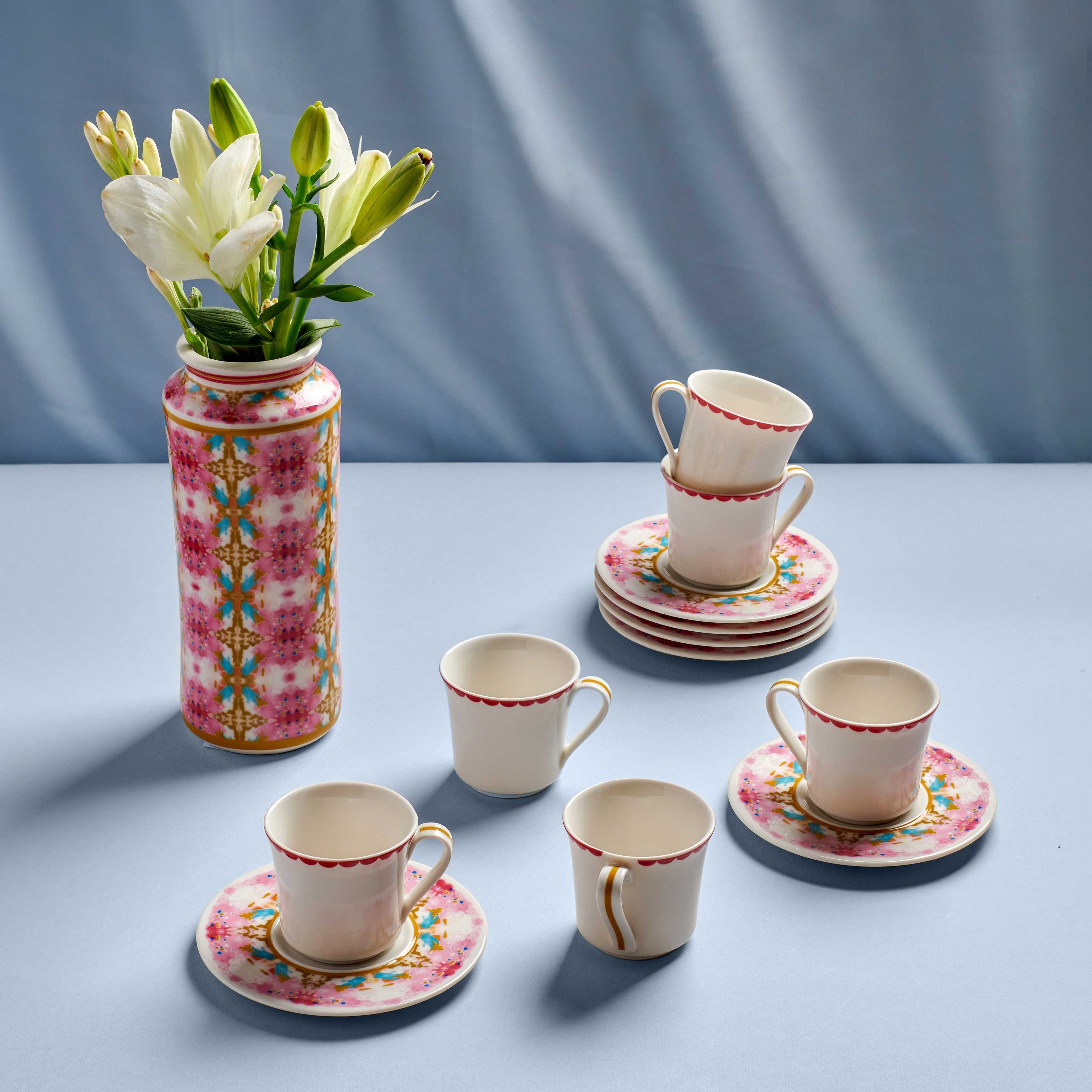 Kaleidoscape coffee set - 12 pieces - Fathy Mahmoud Porcelain 