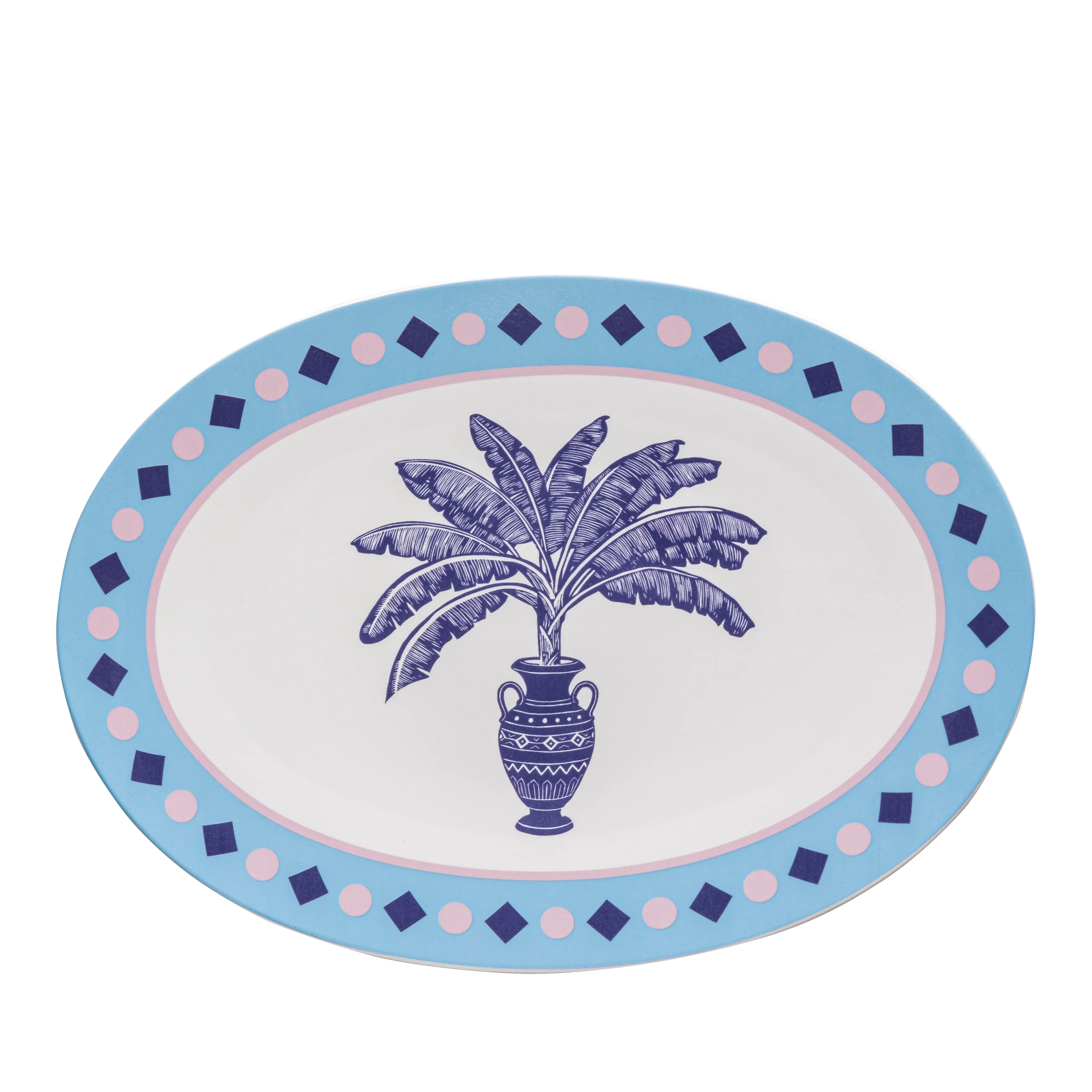 Monkey Business Blue Serving Platter Set - Fathy Mahmoud Porcelain 