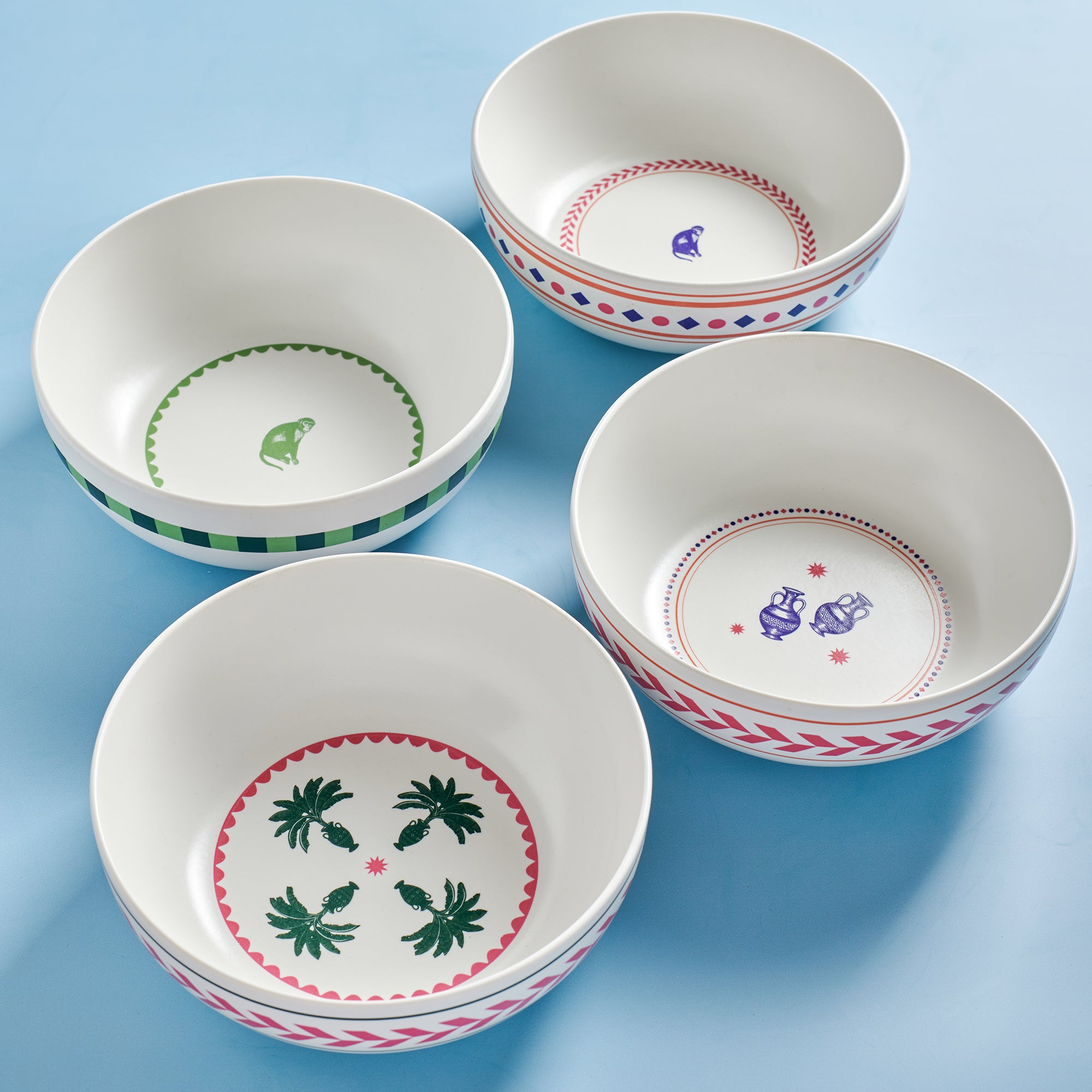 Monkey business waves bowls - 2 pieces - Fathy Mahmoud Porcelain 