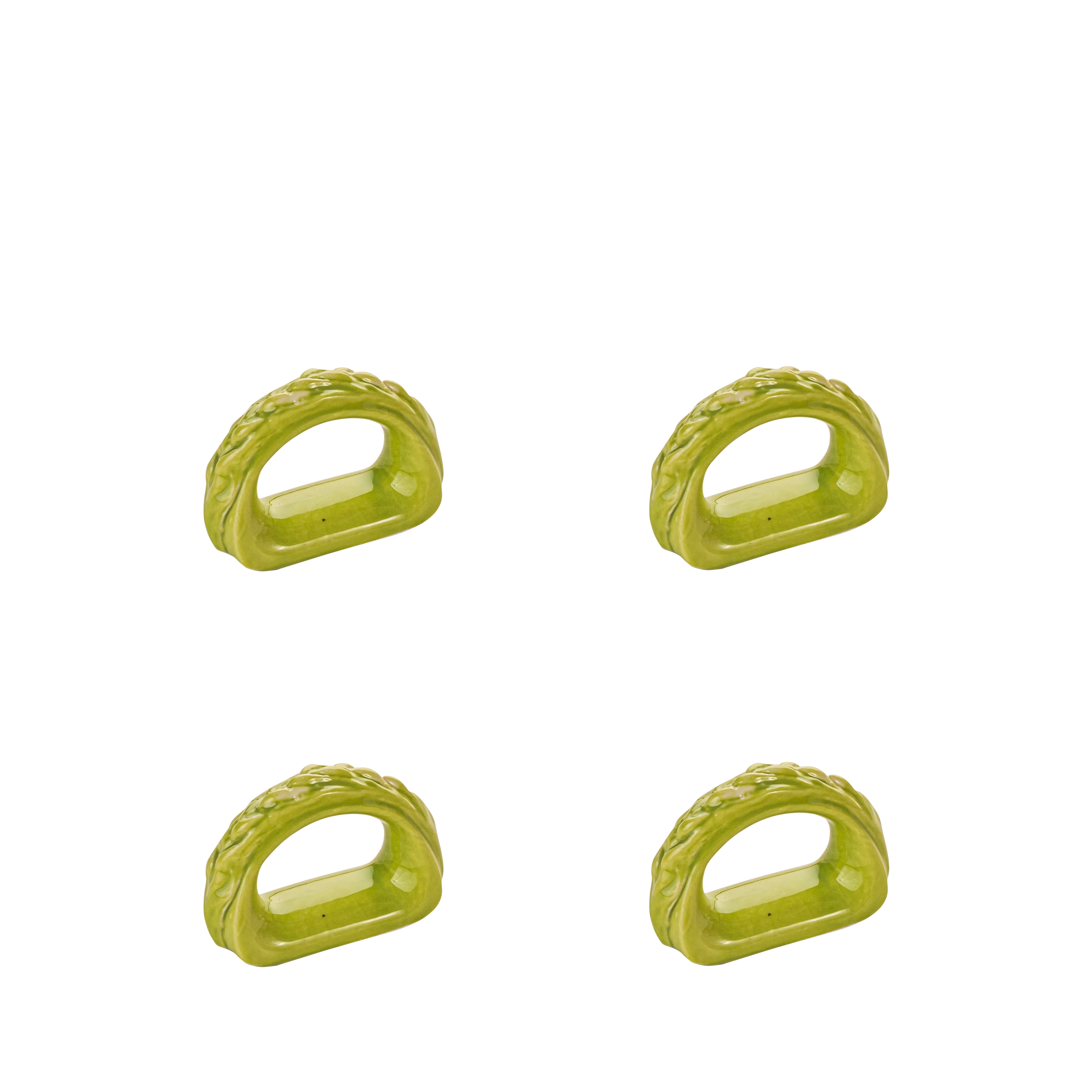 Light Green Grains - 4Pc - Fathy Mahmoud Porcelain 