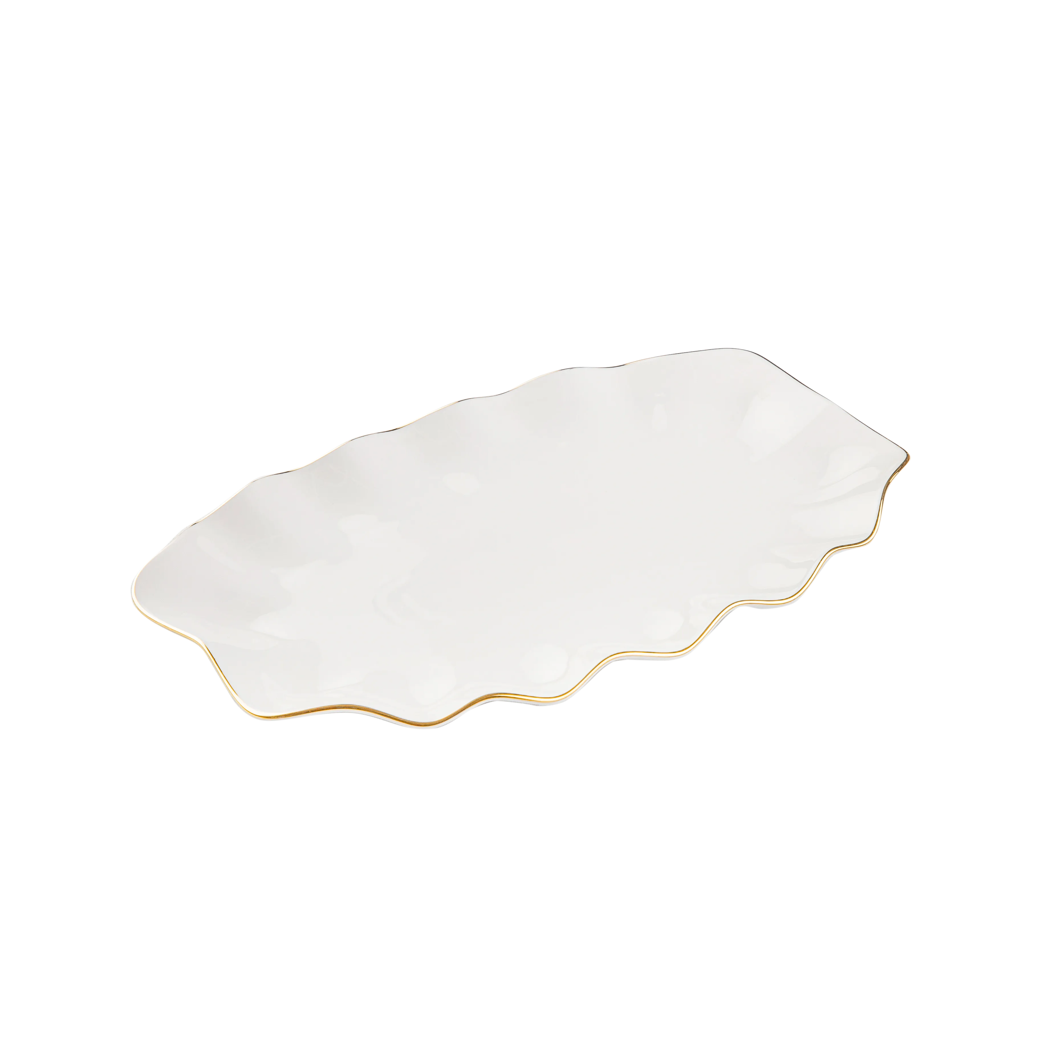 Pearla Tray White - Small - Fathy Mahmoud Porcelain 