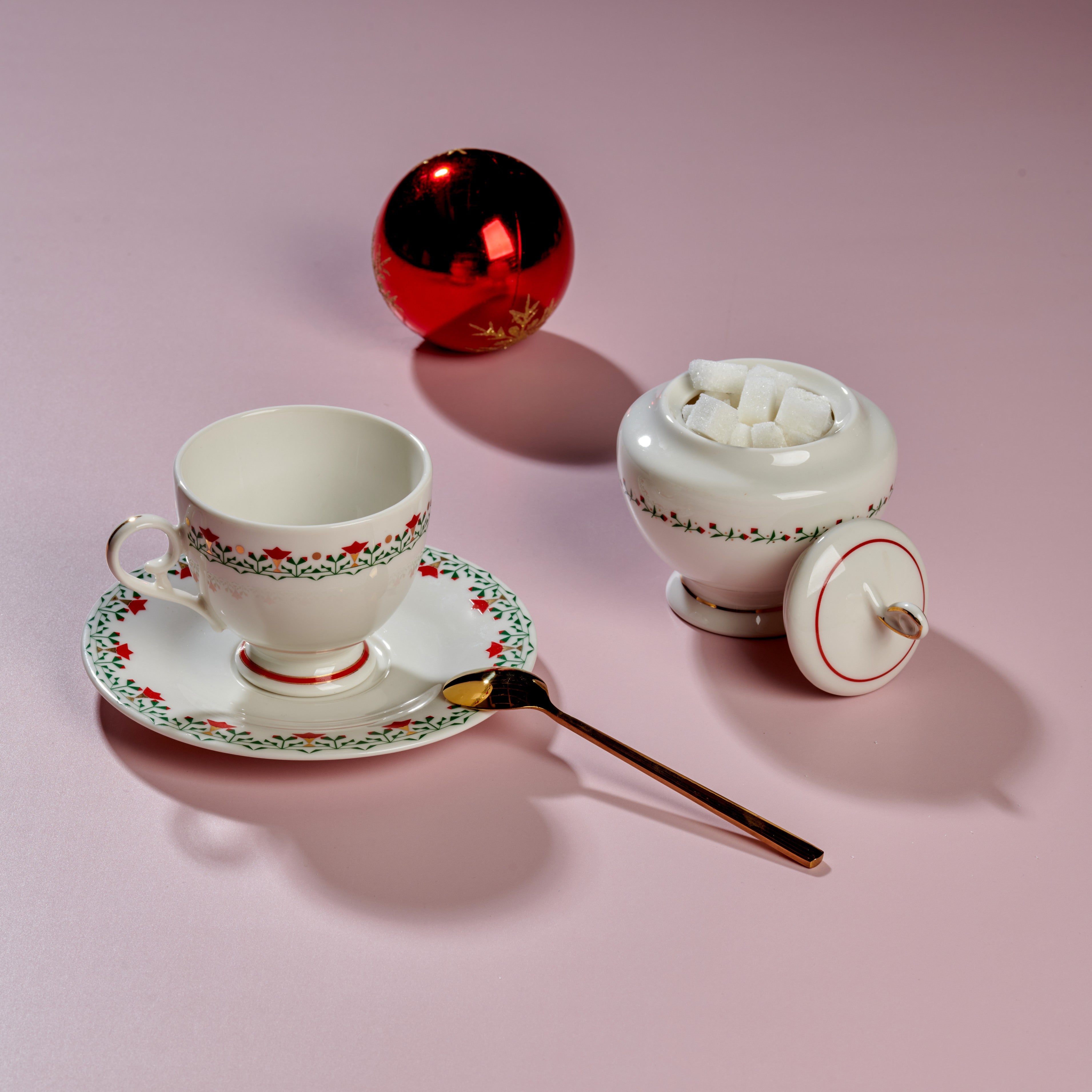 Poinsettia lights - Sugar pot set