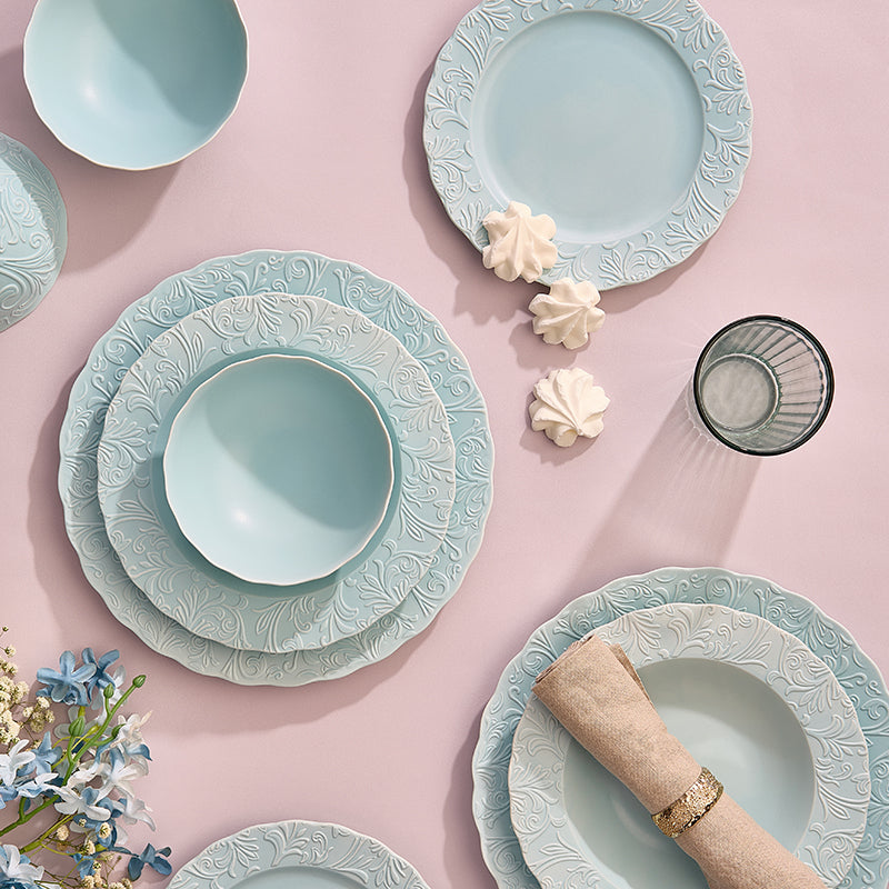 Rosen Baby Blue - 24 Pc - Fathy Mahmoud Porcelain 