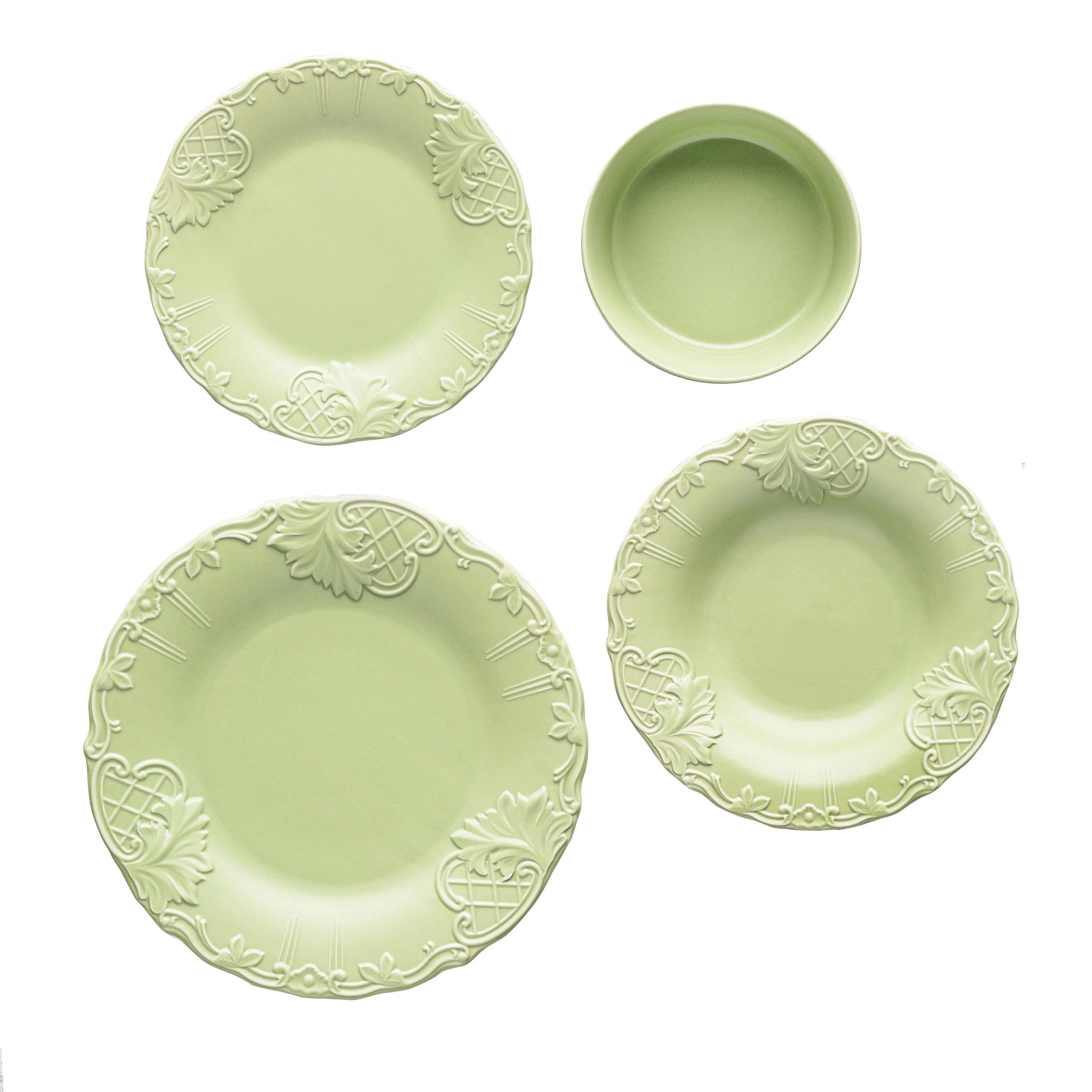 Rosenheim Pistachio - 24 Pc - Fathy Mahmoud Porcelain 