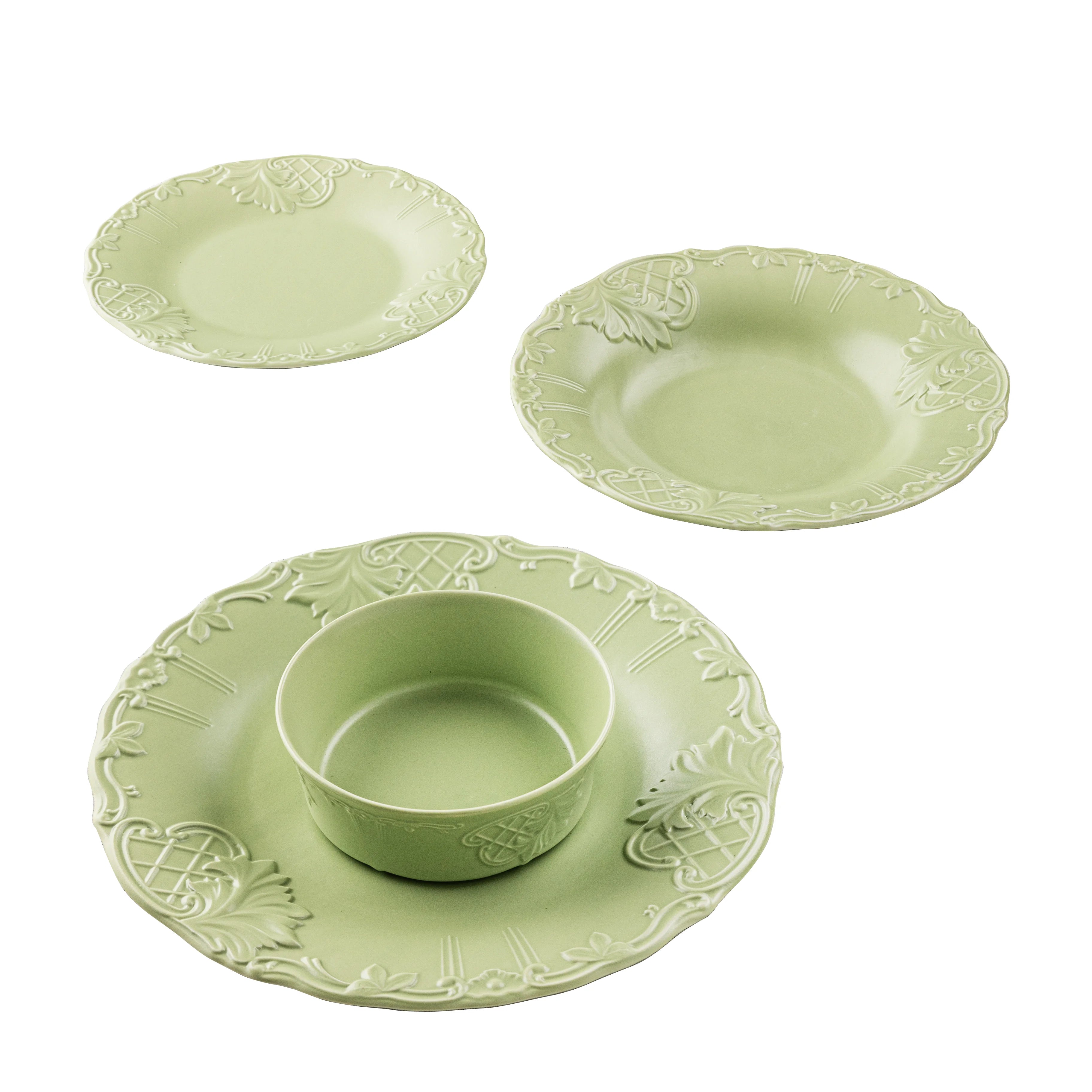 Rosenheim Pistachio - 24 Pc - Fathy Mahmoud Porcelain 