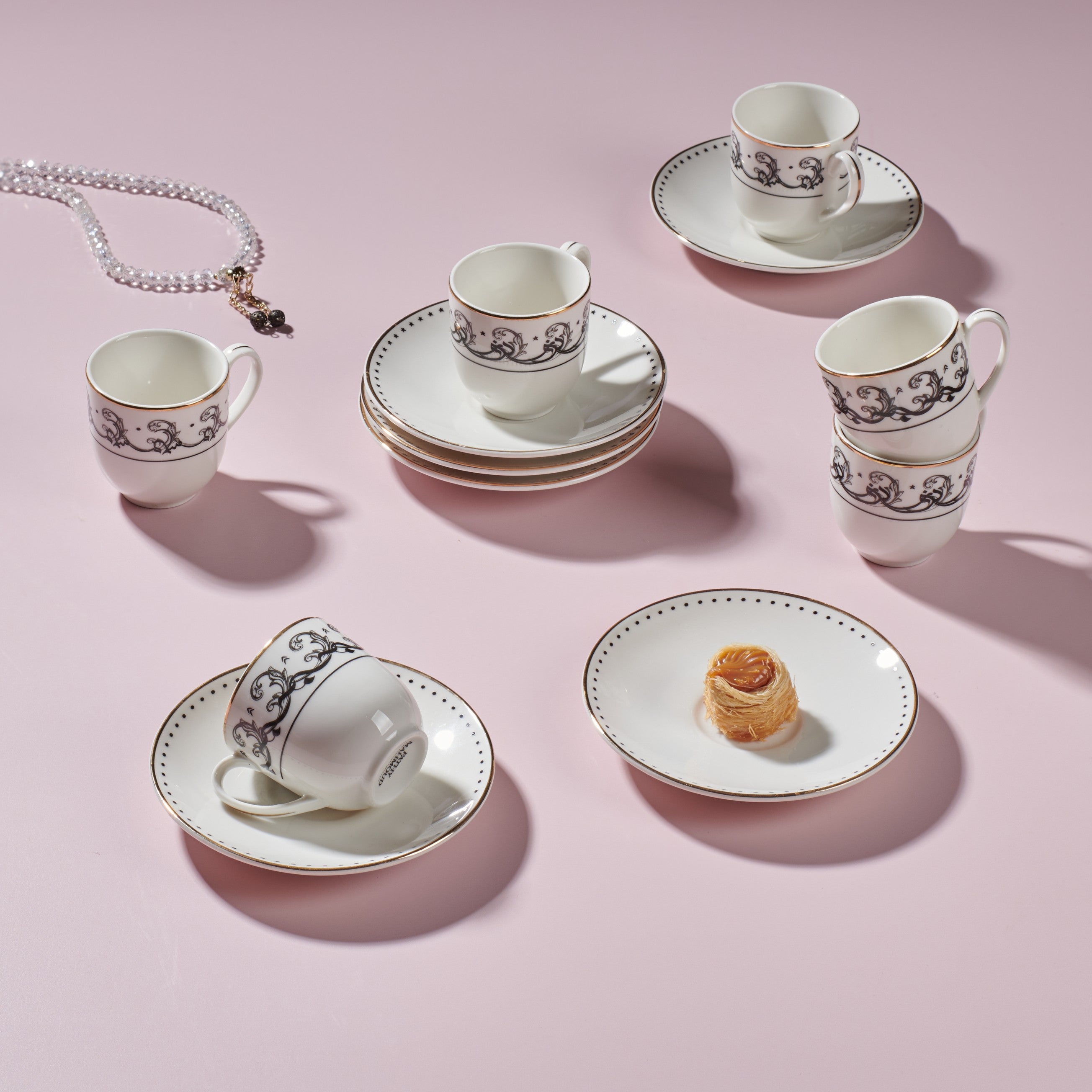 Salam coffee set - 12 pieces - Fathy Mahmoud Porcelain 