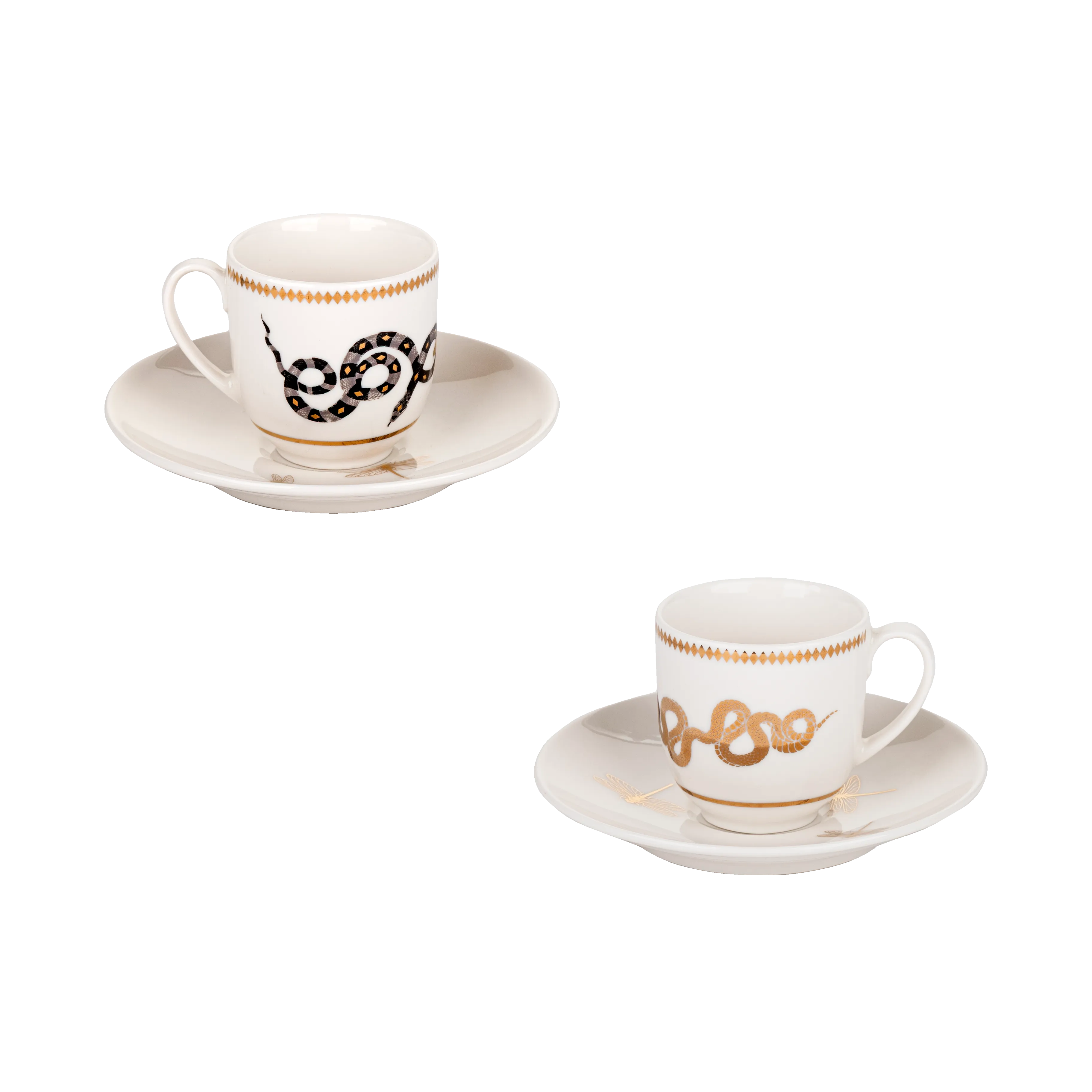 Serpentine coffee set - 4 pieces - Fathy Mahmoud Porcelain 