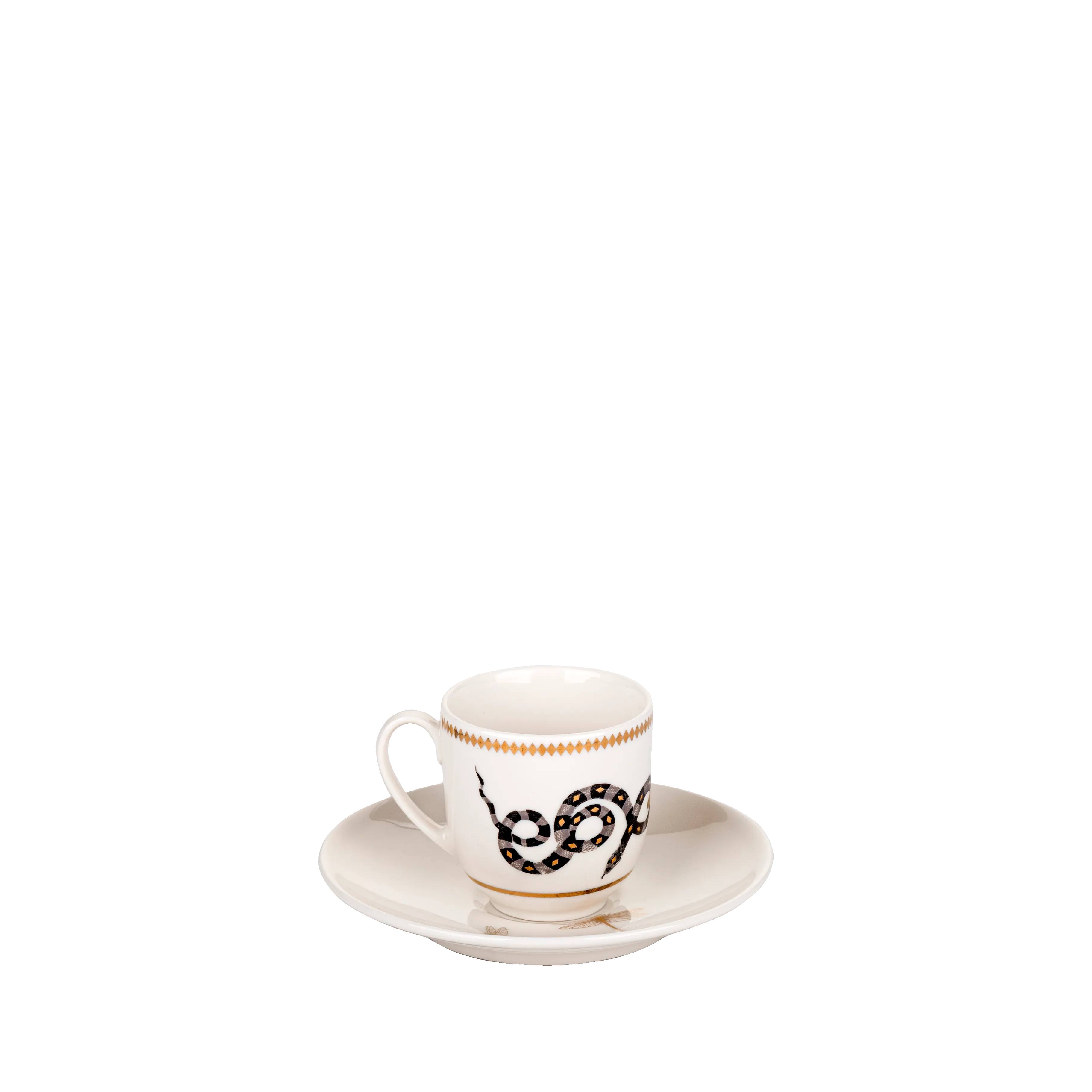 Serpentine coffee set - 4 pieces - Fathy Mahmoud Porcelain 