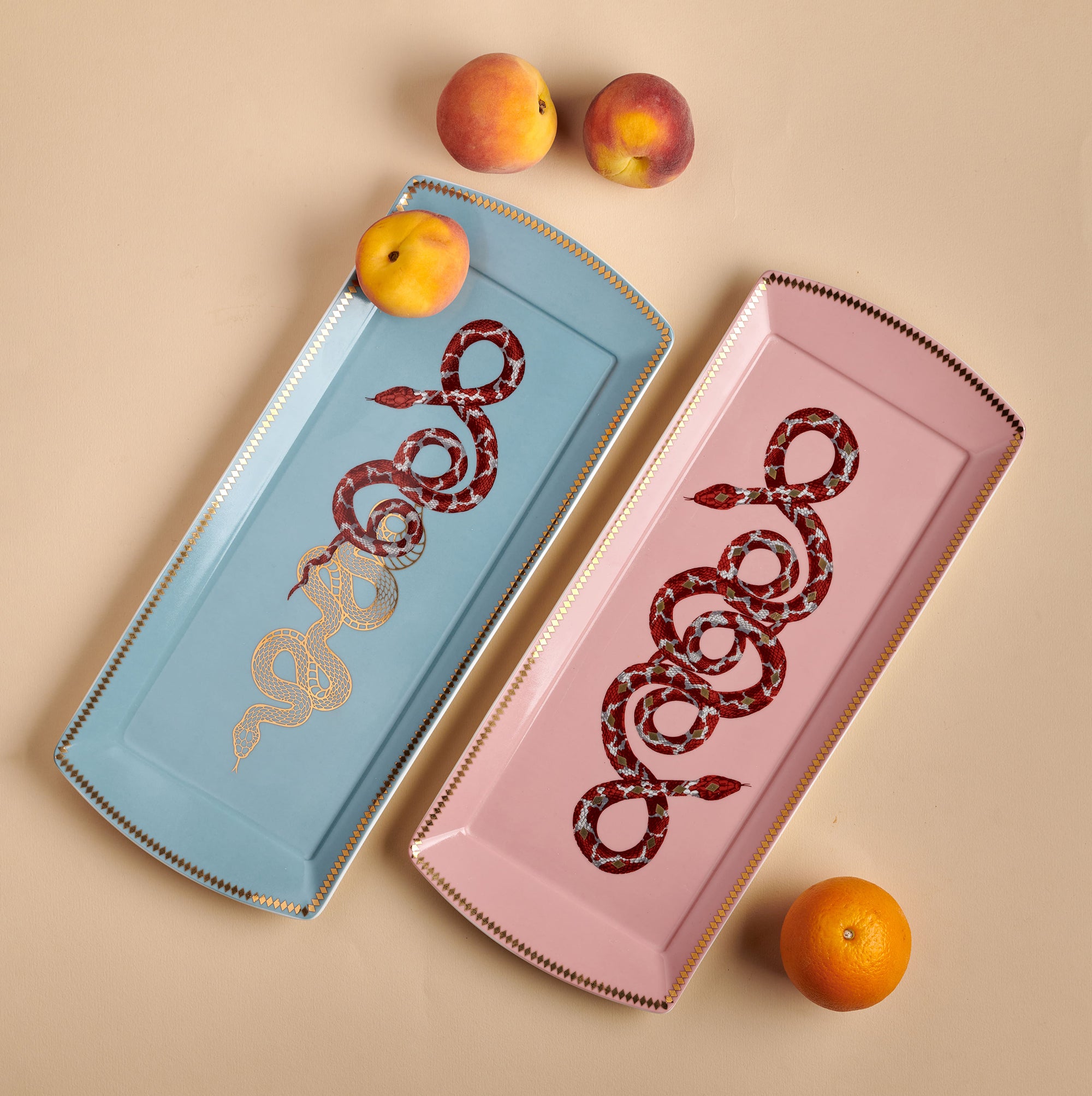 Serpentine trays blue & pink - 2 pieces