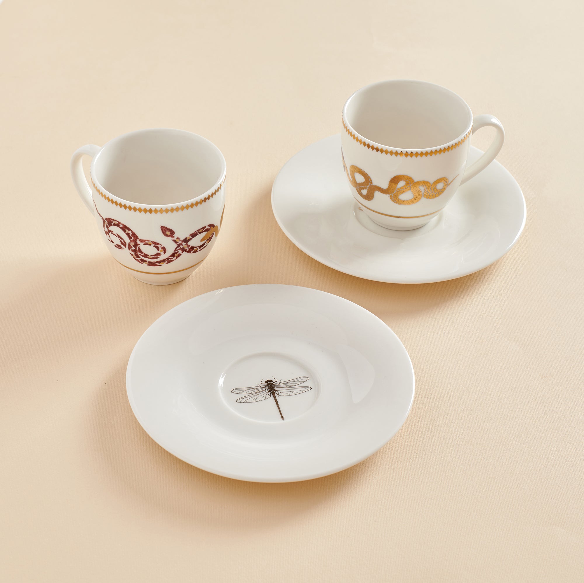 Serpentine tea set - 4 pieces - Fathy Mahmoud Porcelain 