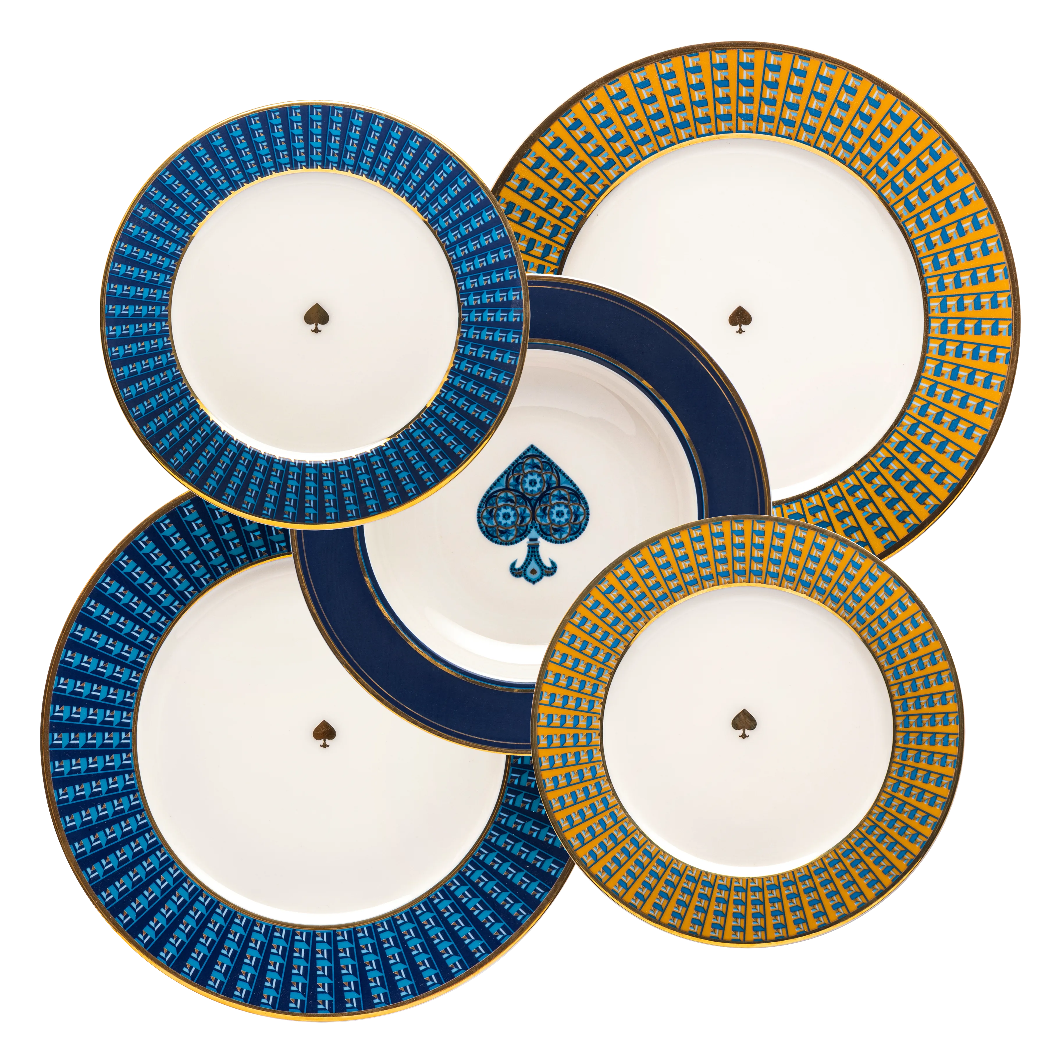 Spade blue - 18 pieces - Fathy Mahmoud Porcelain 